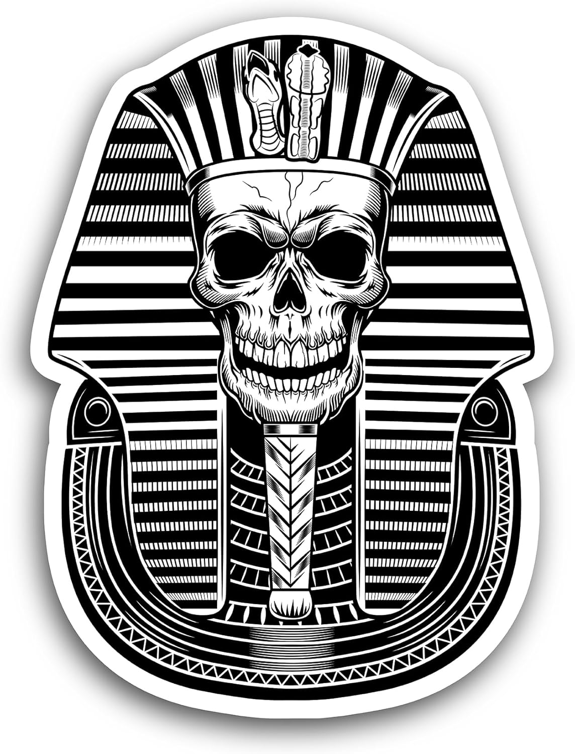 2 (Pieces) 3" and 5" Pharaoh Skull Decal Sticker, Waterproof Vinyl Decals for Many Purpose Like Cars, Trucks, Laptops, Phones, Windows and More