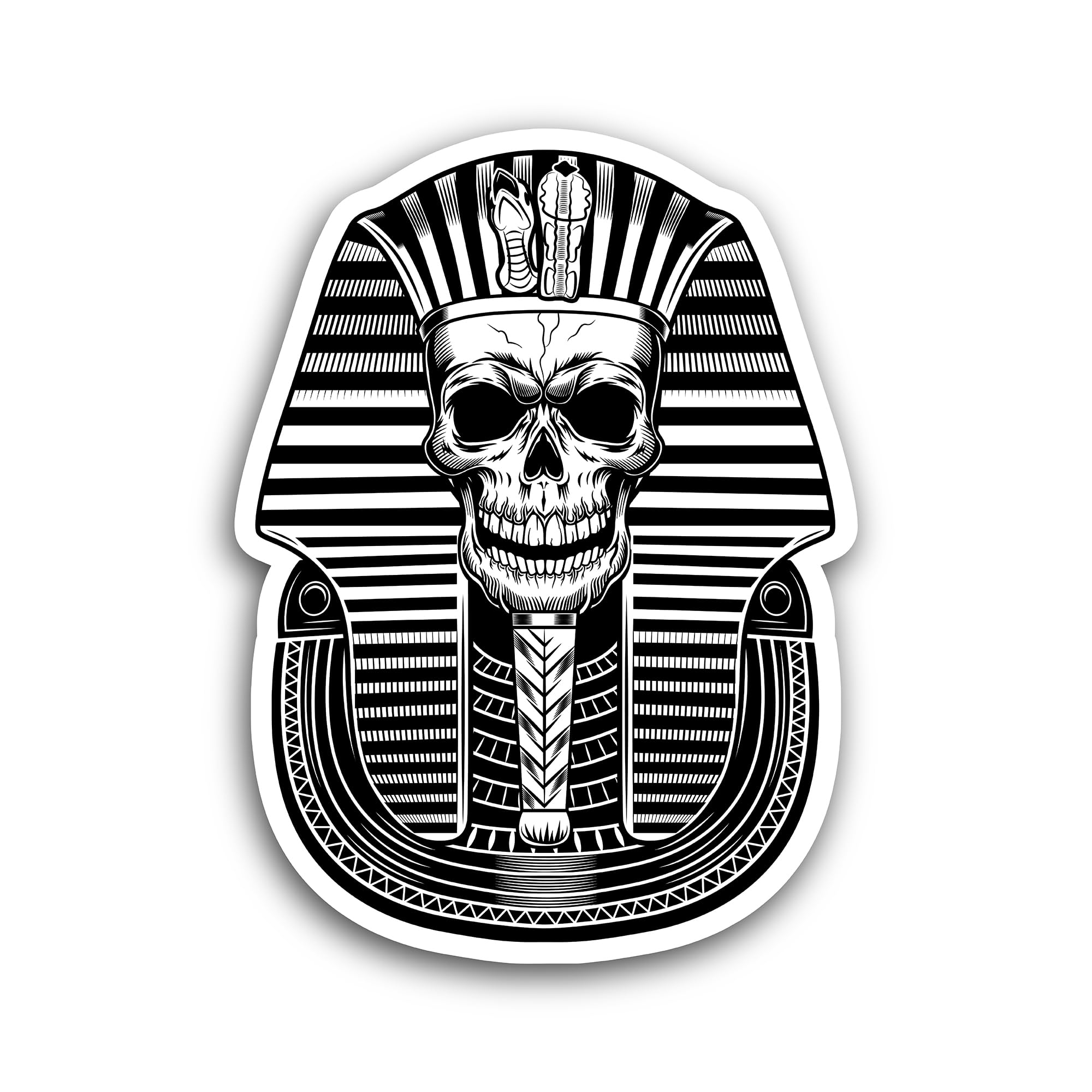 2 (Pieces) 2" and 3" Native American Skull with Feathers Sticker, Waterproof Vinyl Decals for Many P