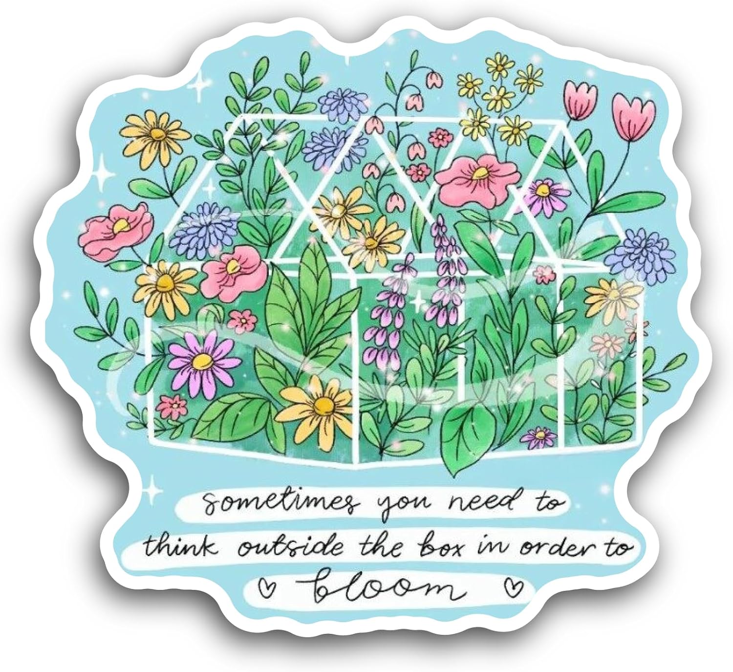 2 (Pieces) 3" and 5" Wildflowers Sticker, Waterproof Vinyl Decals for Many Purpose Like Cars, Trucks, Laptops, Phones, Windows and More