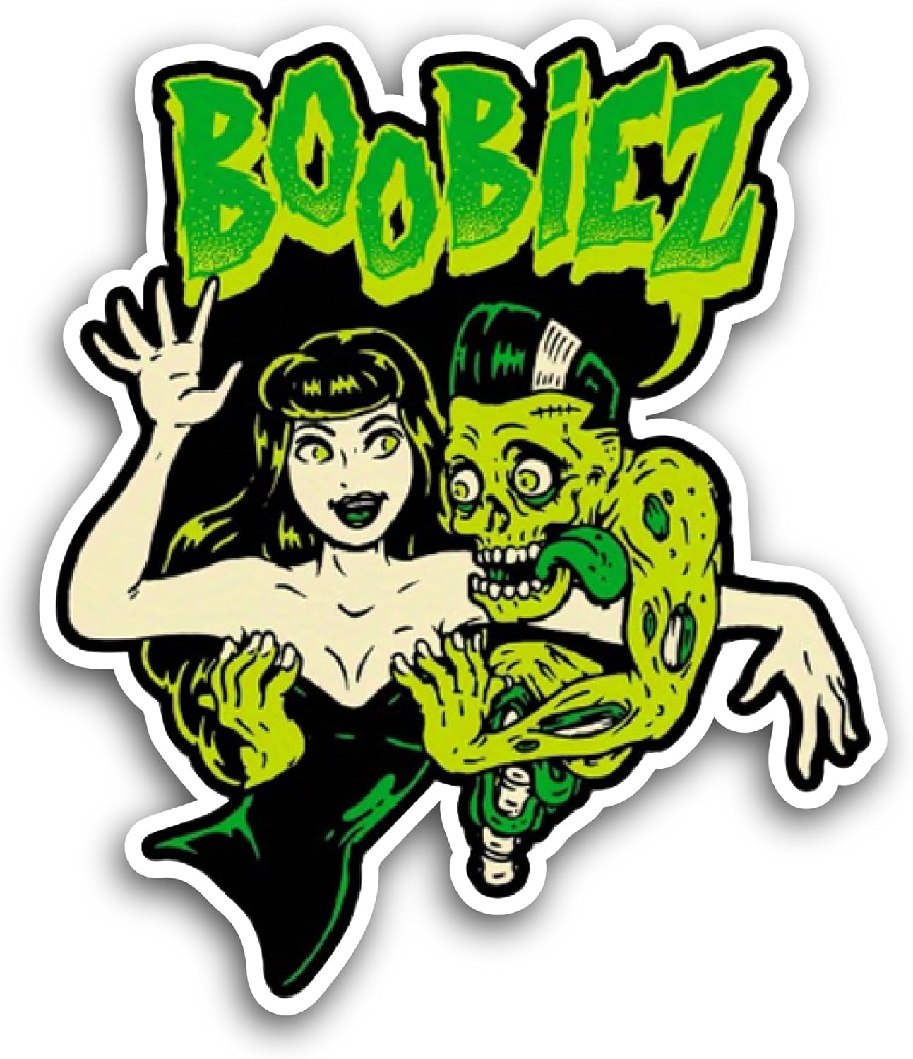 2 (Pieces) 3" and 5" Boobiez Sticker, Waterproof Vinyl Decals for Many Purpose Like Cars, Trucks, Laptops, Phones, Windows and More