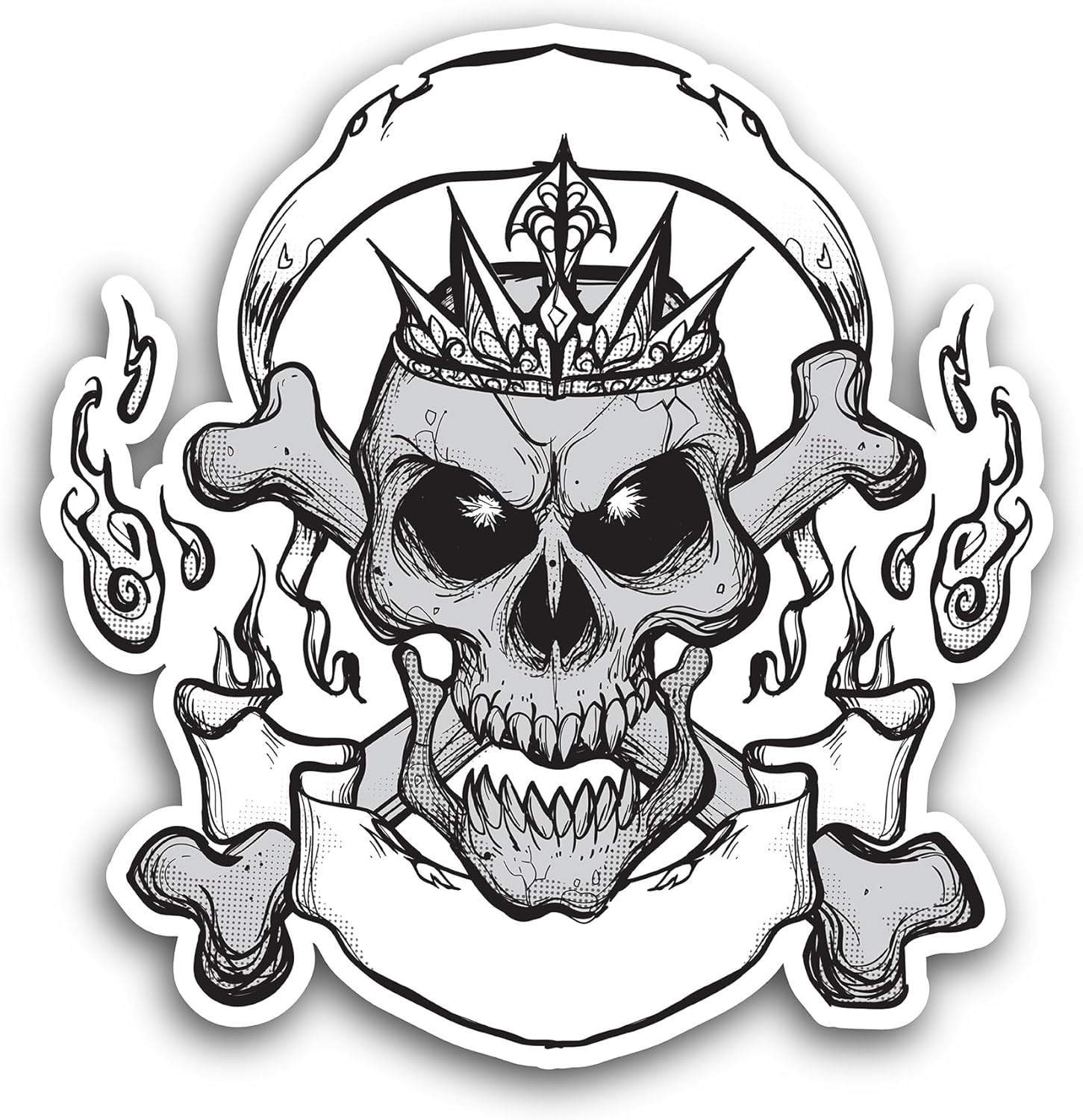 2 (Pieces) 3" and 5" Skull & Crossbones Decals Sticker, Waterproof Vinyl Decals for Many Purpose Like Cars, Trucks, Laptops, Phones, Windows and More