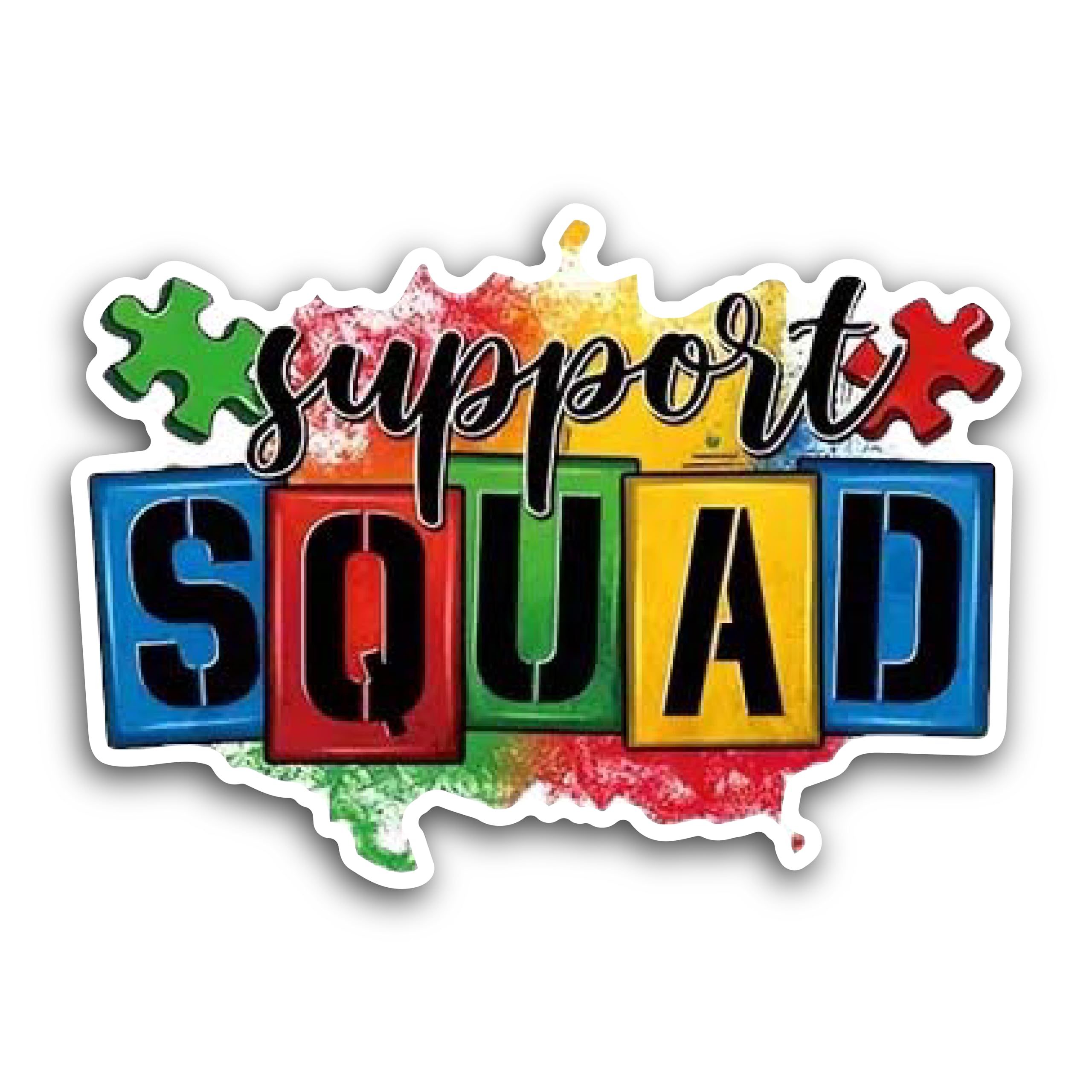 2 (Pieces) 3" and 5" Support Squad Decal Sticker, Waterproof Vinyl Decals for Many Purpose Like Cars