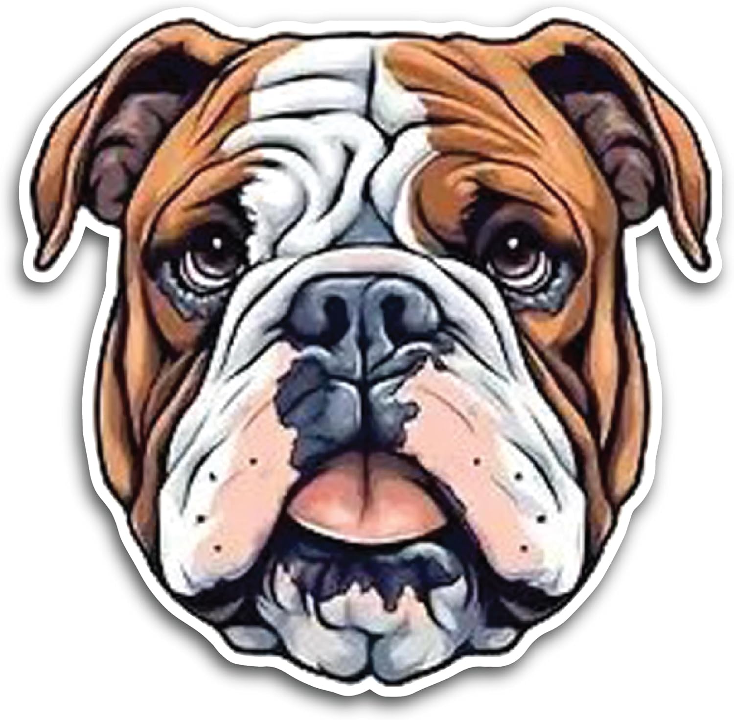 2 (Pieces) 3" and 5" Bull Dog Staring at me Decal Sticker,Waterproof Vinyl Decals for Many Purpose Like Cars, Trucks, Laptops, Phones, Windows and More