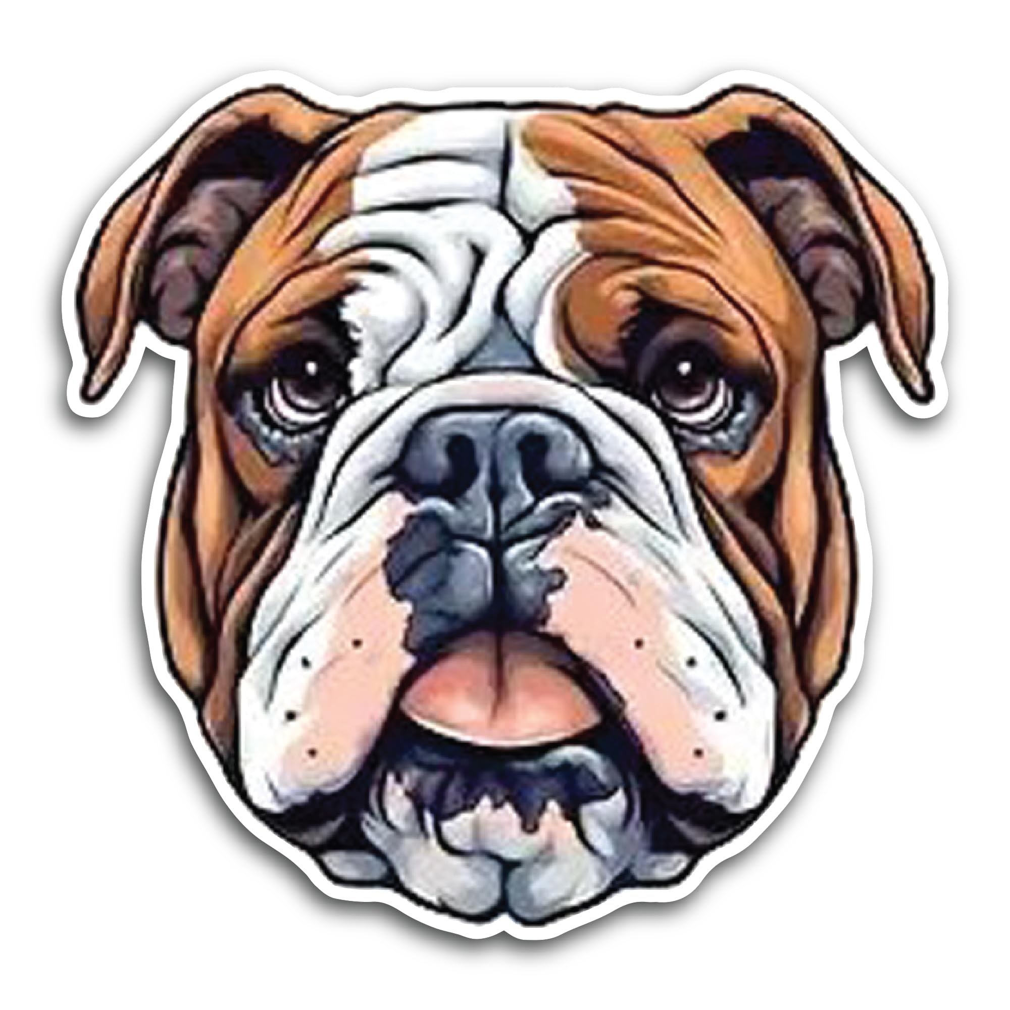 2 (Pieces) 3" and 5" Bull Dog Staring at me Decal Sticker,Waterproof Vinyl Decals for Many Purpose L