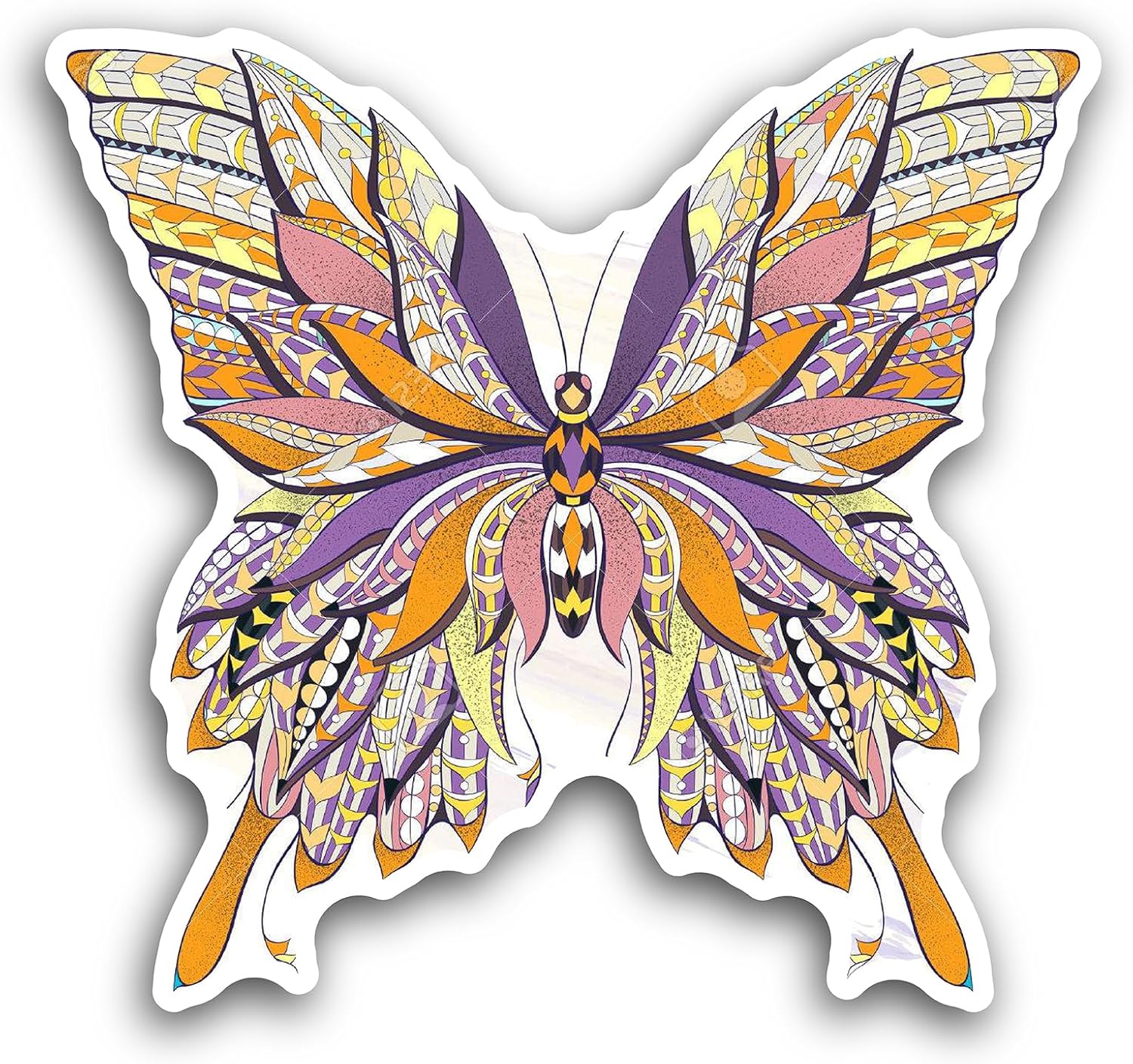 2 (Pieces) 3" and 5" Butterfly Sticker, Waterproof Vinyl Decals for Many Purpose Like Cars, Trucks, Laptops, Phones, Windows and More
