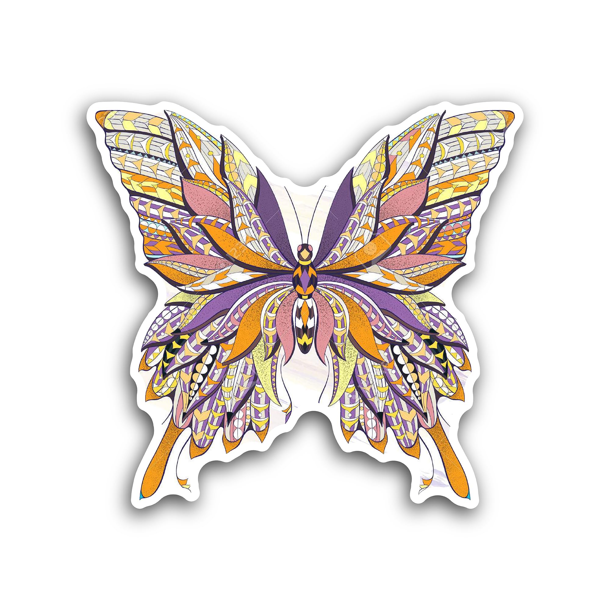 2 (Pieces) 3" and 5" Butterfly Sticker, Waterproof Vinyl Decals for Many Purpose Like Cars, Trucks, 
