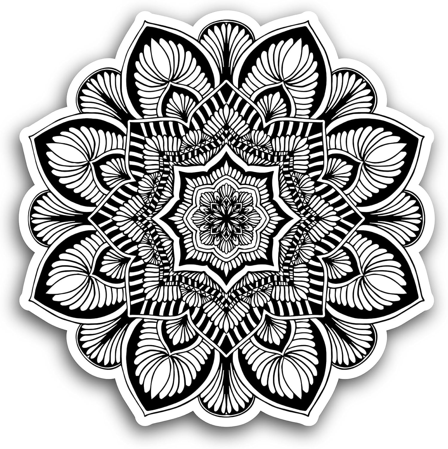 2 (Pieces) 3" and 5" Mandala Vinyl Decals Sticker, Waterproof Vinyl Decals for Many Purpose Like Cars, Trucks, Laptops, Phones, Windows and More
