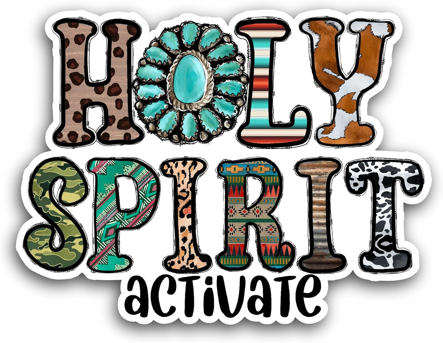 2 (Pieces) 3" and 5" Holy Spirit Activate Sticker, Waterproof Vinyl Decals for Many Purpose Like Cars, Trucks, Laptops, Phones, Windows and More