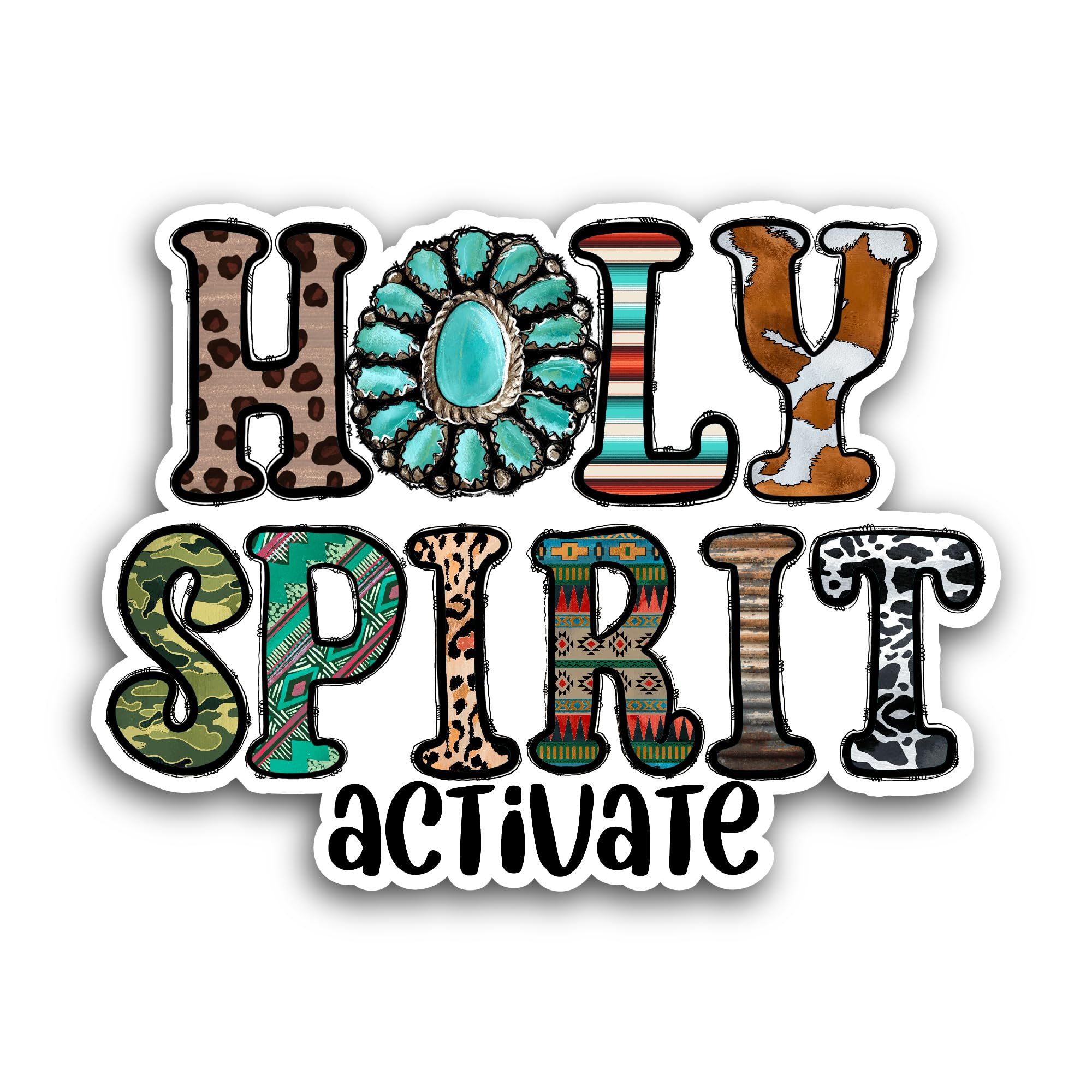 2 (Pieces) 3" and 5" Holy Spirit Activate Sticker, Waterproof Vinyl Decals for Many Purpose Like Car