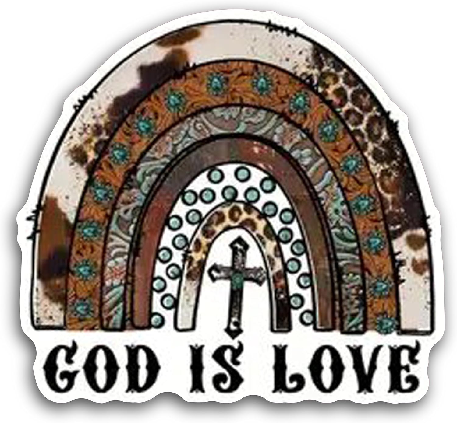 2 (Pieces) 3" and 5" God is Love Message Decal Sticker, Waterproof Vinyl Decals for Many Purpose Like Cars, Trucks, Laptops, Phones, Windows and More