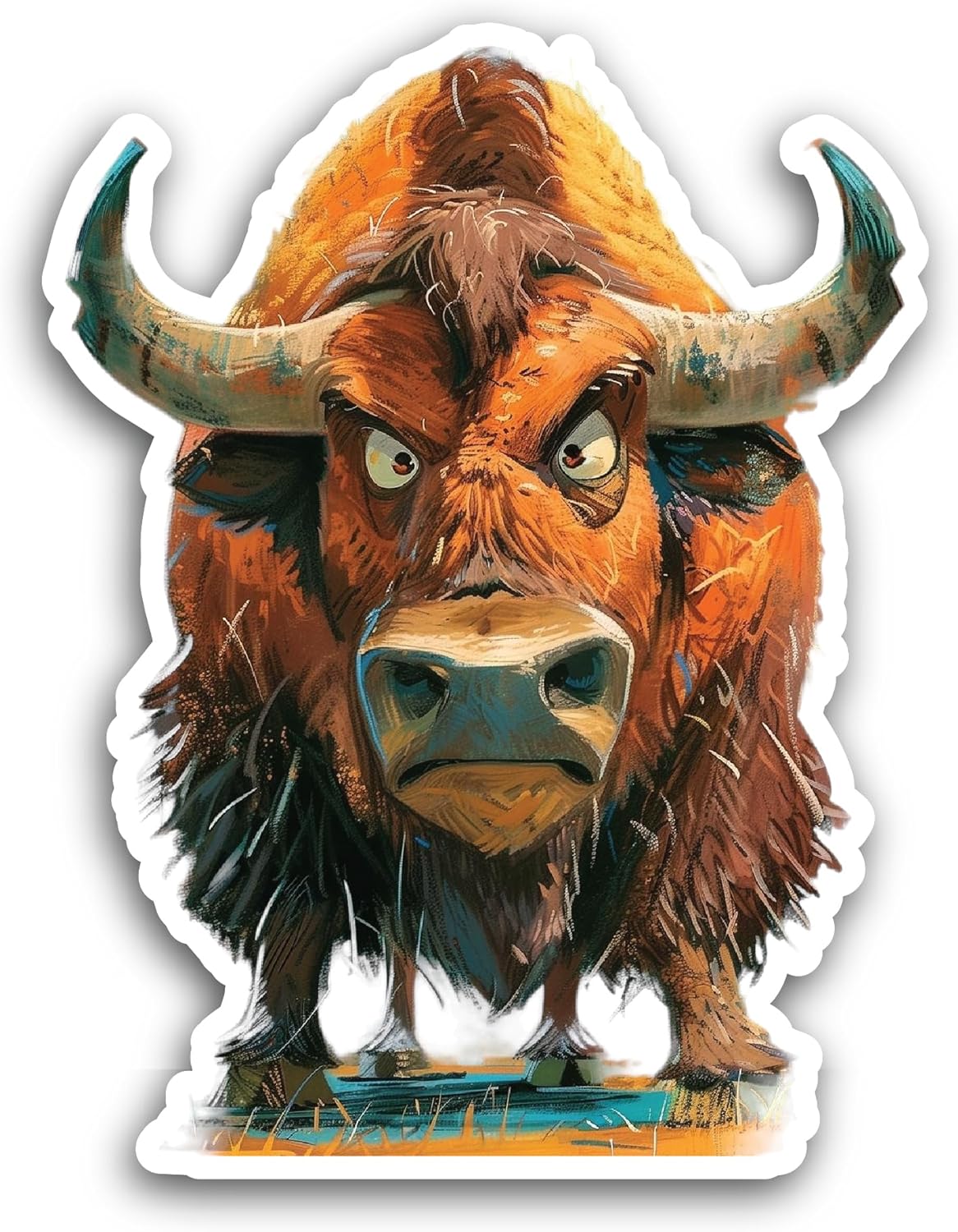 2 (Pieces) 3" and 5" Bull Sticker, Waterproof Vinyl Decals for Many Purpose Like Cars, Trucks, Laptops, Phones, Windows and More