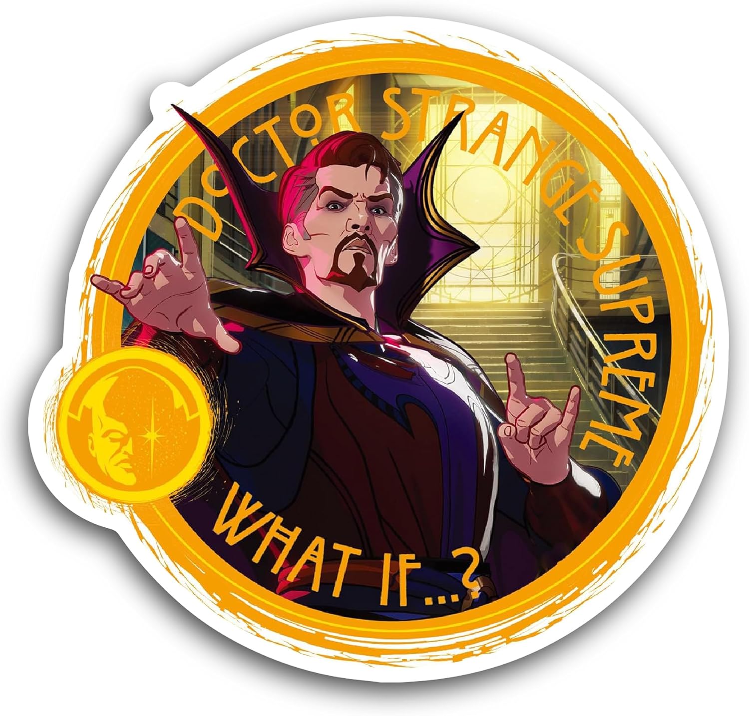 2 (Pieces) 3" and 5" Doctor Strange Supreme Sticker, Waterproof Vinyl Decals for Many Purpose Like Cars, Trucks, Laptops, Phones, Windows and More