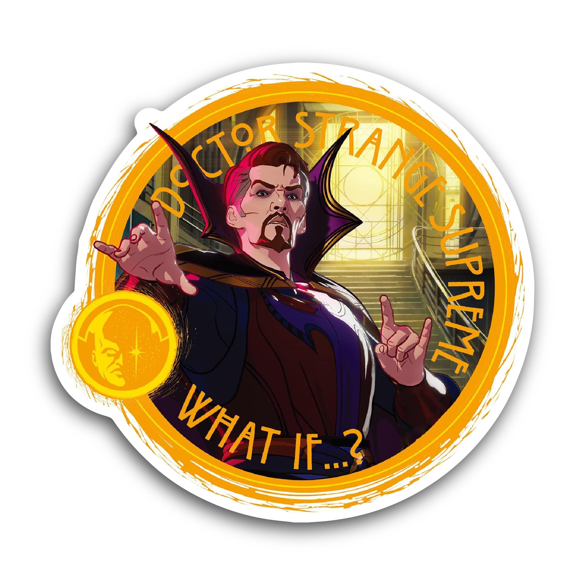 2 (Pieces) 3" and 5" Doctor Strange Supreme Sticker, Waterproof Vinyl Decals for Many Purpose Like C