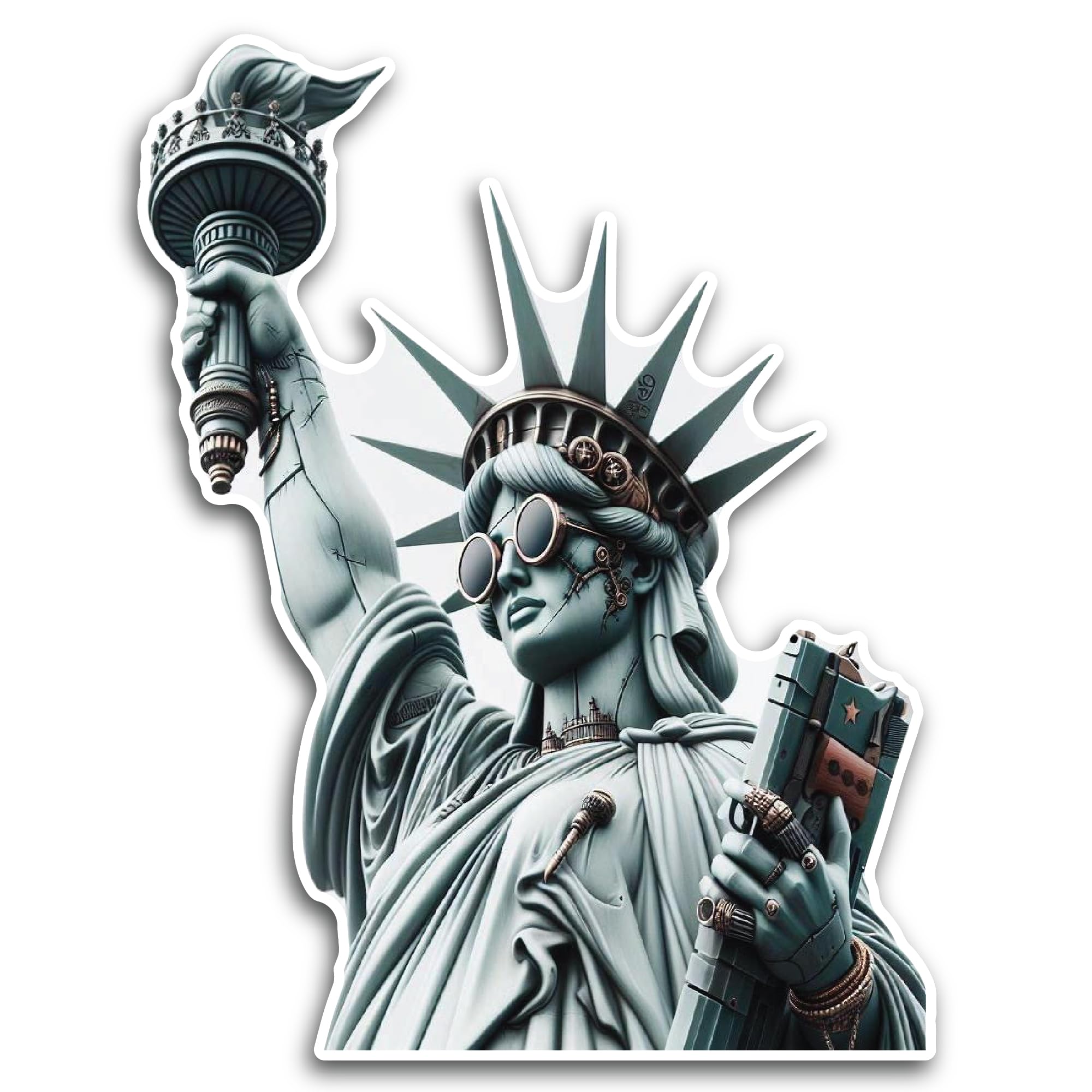 2 (Pieces) 2" and 3" X-Eyed Doll Figure in Brown Outfit Sticker, Waterproof Vinyl Decals for Many Pu