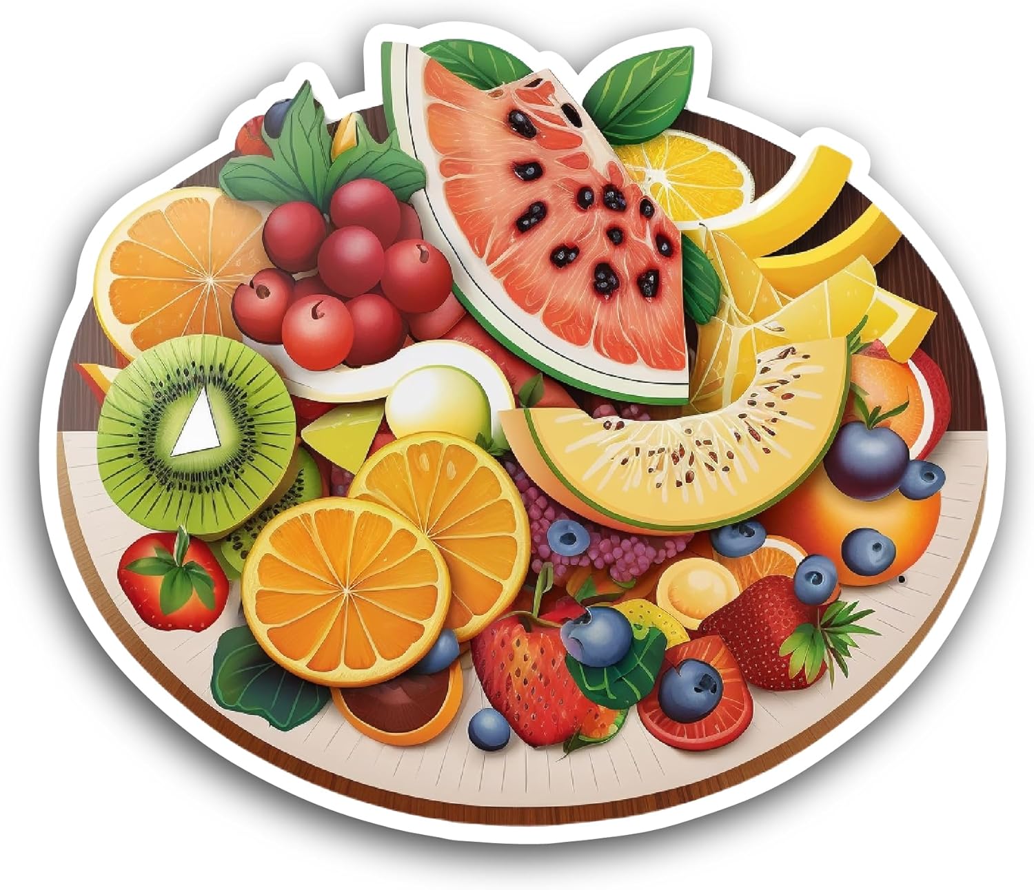 2 (Pieces) 3" and 5" Fruit Platter Sticker, Waterproof Vinyl Decals for Many Purpose Like Cars, Trucks, Laptops, Phones, Windows and More (Copy)