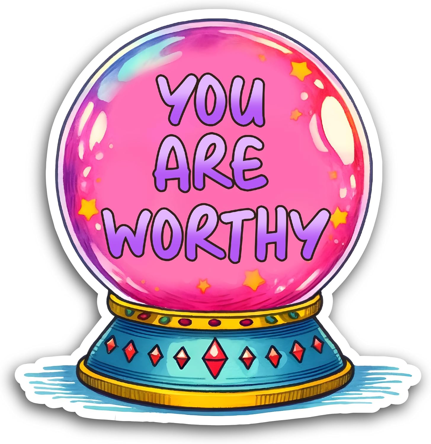 2 (Pieces) 3" and 5" You are Worthy Sticker, Waterproof Vinyl Decals for Many Purpose Like Cars, Trucks, Laptops, Phones, Windows and More