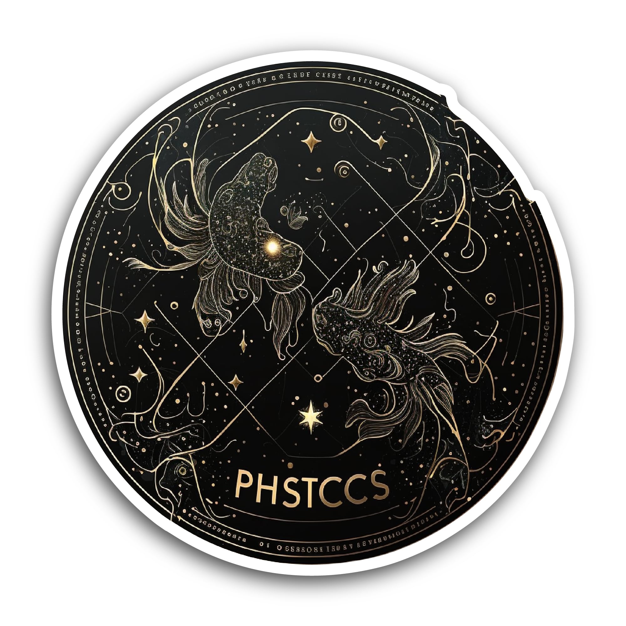 2 (Pieces) 3" and 5" Pisces Sign Sticker, Waterproof Vinyl Decals for Many Purpose Like Cars, Trucks