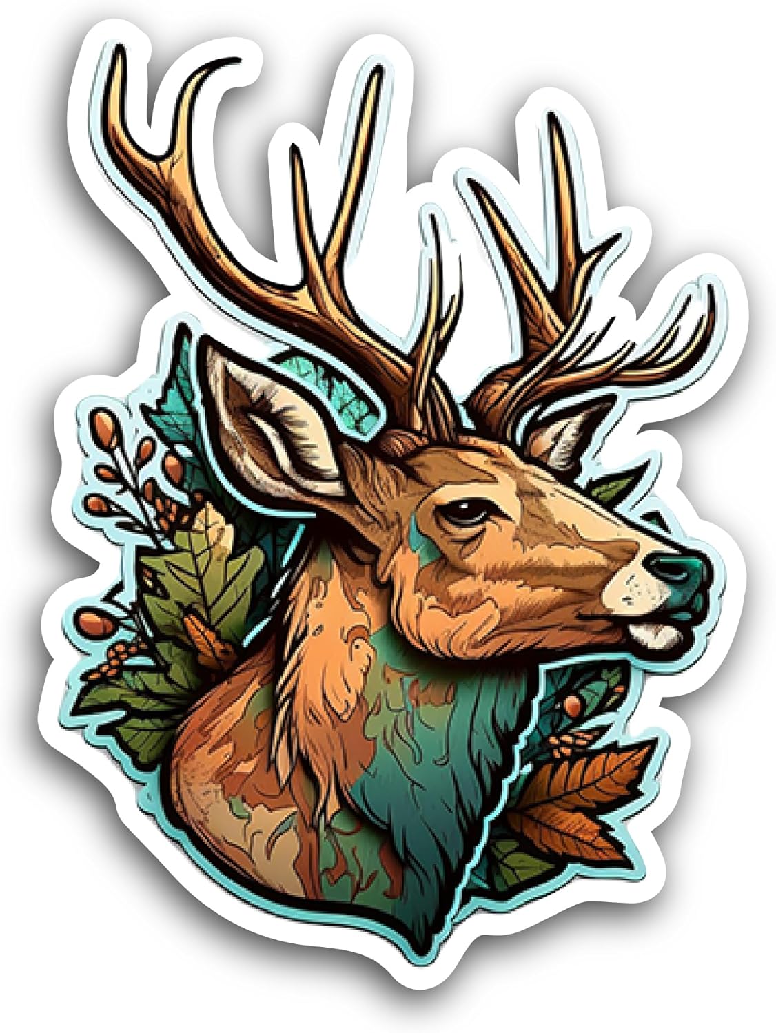 2 (Pieces) 3" and 5" Deer Head Sticker, Waterproof Vinyl Decals for Many Purpose Like Cars, Trucks, Laptops, Phones, Windows and More