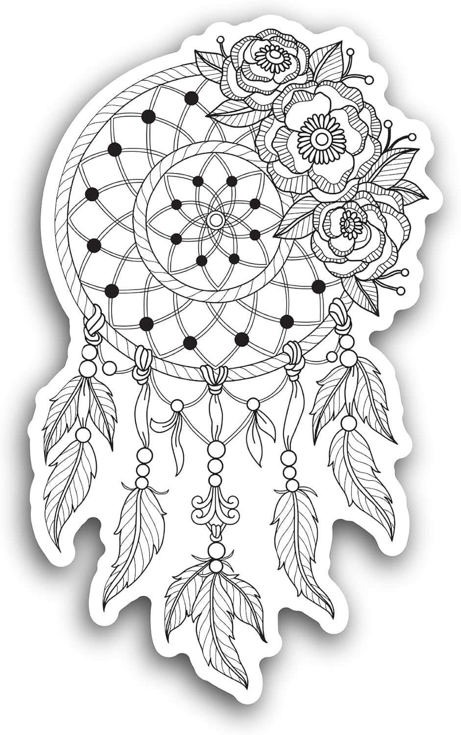 2 (Pieces) 3" and 5" Dreamcatcher Design Sticker, Waterproof Vinyl Decals for Many Purpose Like Cars, Trucks, Laptops, Phones, Windows and More