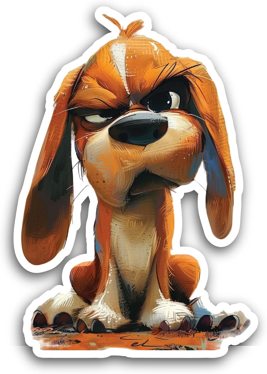 2 (Pieces) 3" and 5" Cartoon Dog Sticker, Waterproof Vinyl Decals for Many Purpose Like Cars, Trucks, Laptops, Phones, Windows and More