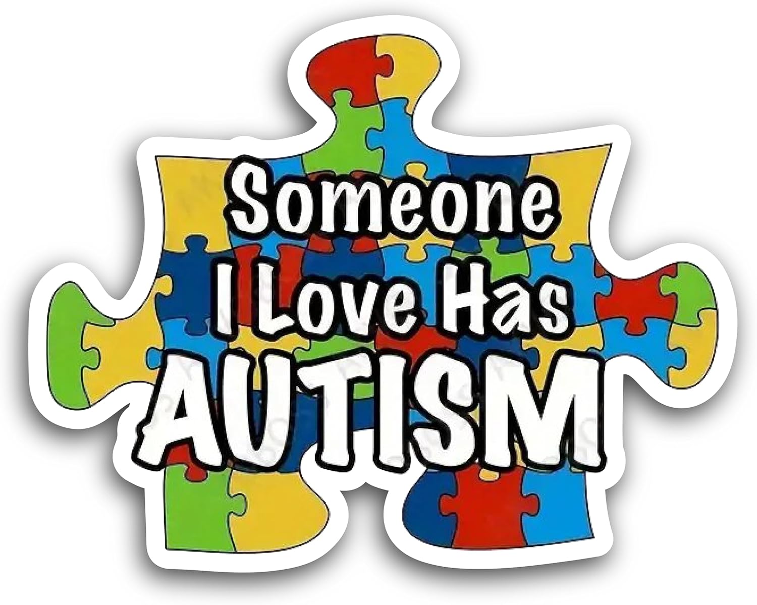 2 (Pieces) 3" and 5" Somone I Love has Autism Decal Sticker, Waterproof Vinyl Decals for Many Purpose Like Cars, Trucks, Laptops, Phones, Windows and More