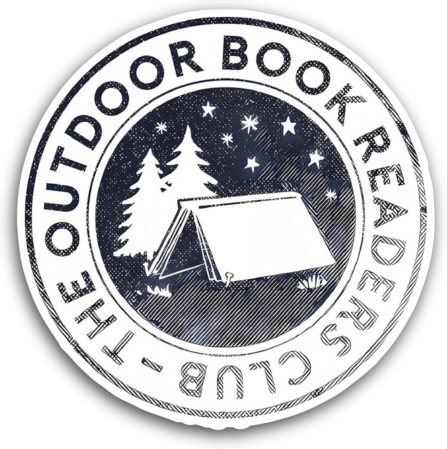 2 (Pieces) 3" and 5" The Outdoor Book Readers Club Sticker, Waterproof Vinyl Decals for Many Purpose Like Cars, Trucks, Laptops, Phones, Windows and More