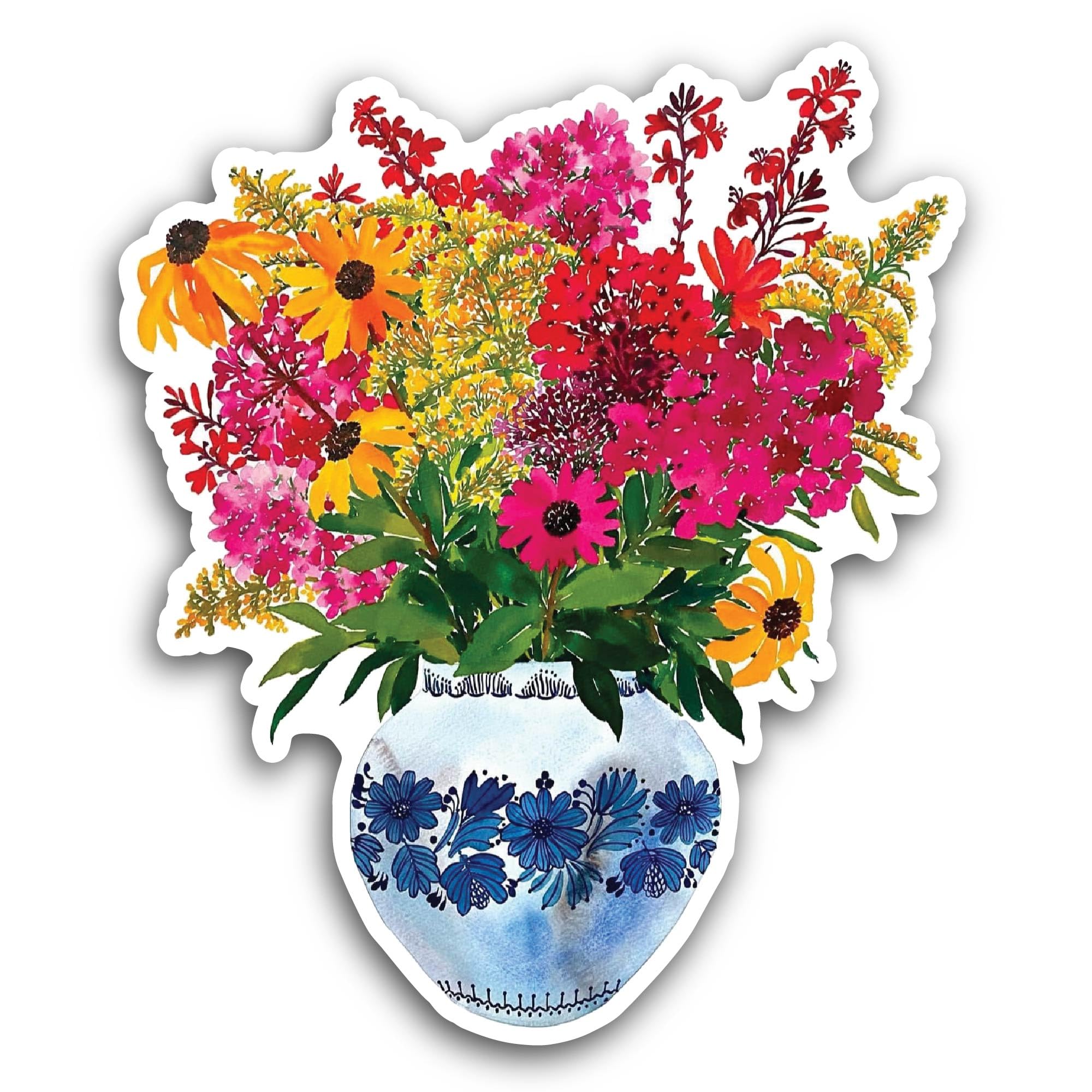 2 (Pieces) 2" and 3" Retro Sunset Duo Celebration Sticker, Waterproof Vinyl Decals for Many Purpose 