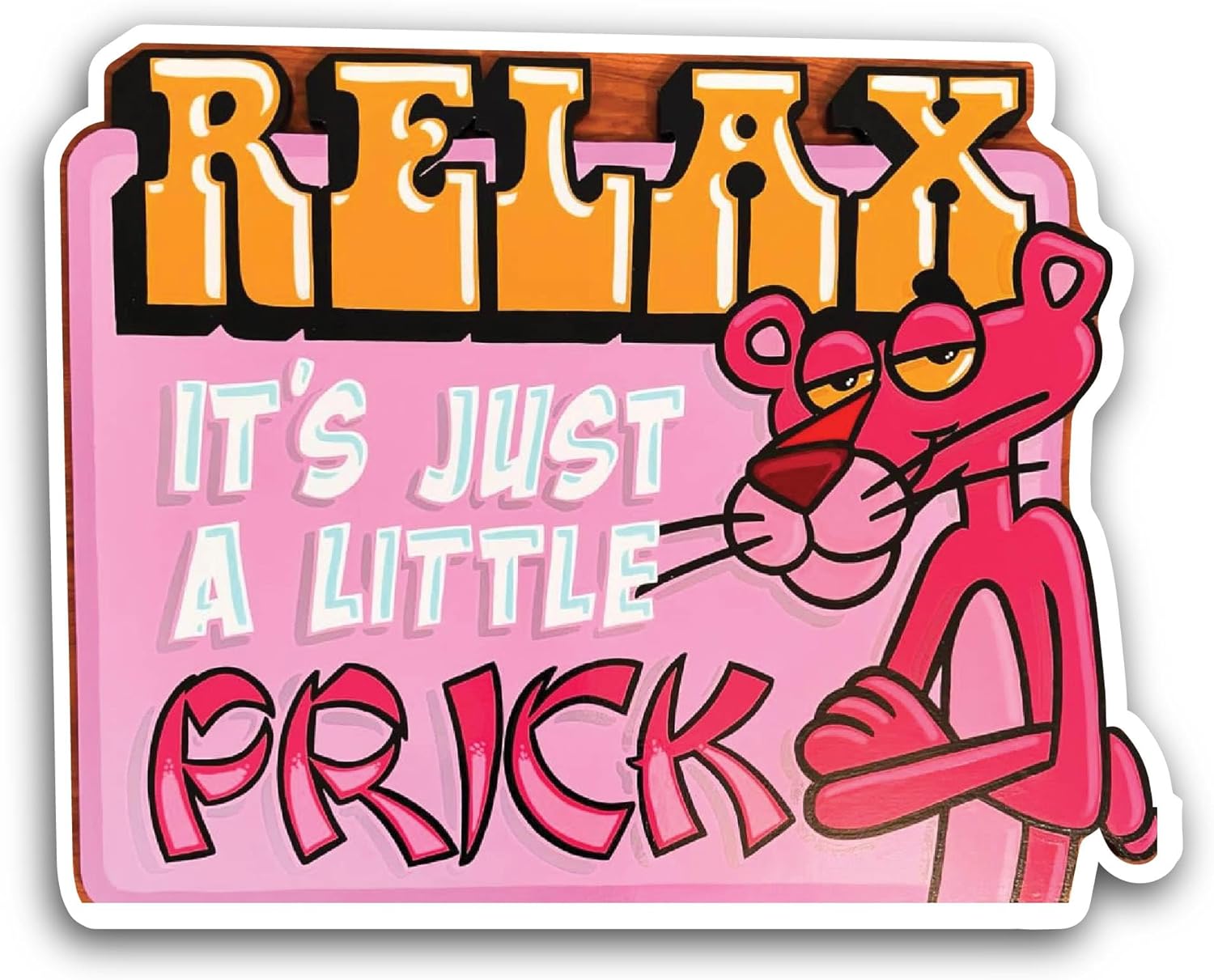 2 (Pieces) 3" and 5" Relax Sticker, Waterproof Vinyl Decals for Many Purpose Like Cars, Trucks, Laptops, Phones, Windows and More