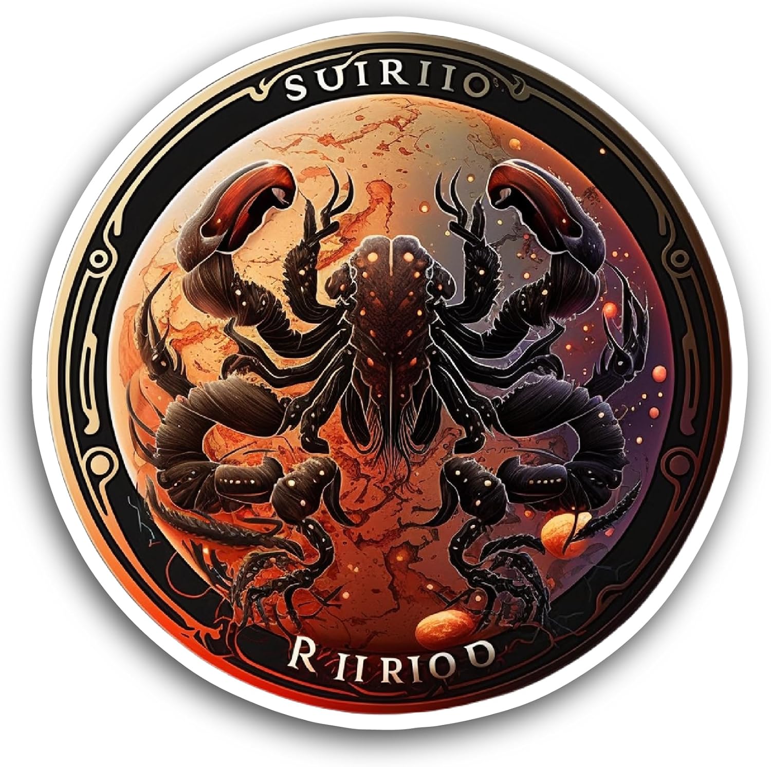 2 (Pieces) 3" and 5" Zodiac Sign of Scorpio Sticker, Waterproof Vinyl Decals for Many Purpose Like Cars, Trucks, Laptops, Phones, Windows and More