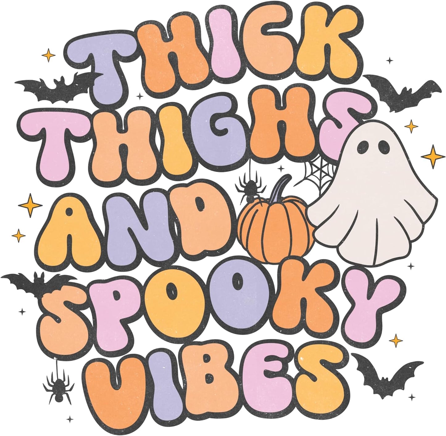 Inspirational Quote Thick Things and Spooky Vibes Motivational Sticker Vinyl Decal Motivation Stickers- 5" Vinyl Sticker Waterproof