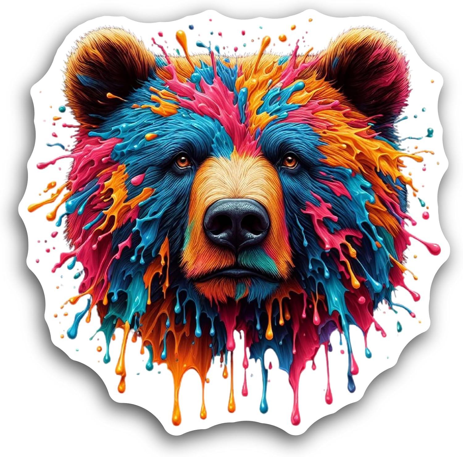 2 (Pieces) 3" and 5" Bear Head Sticker, Waterproof Vinyl Decals for Many Purpose Like Cars, Trucks, Laptops, Phones, Windows and More