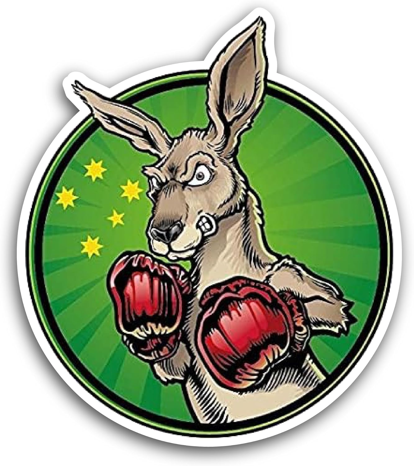 2 (Pieces) 3" and 5" Boxing Kangaroo Sticker, Waterproof Vinyl Decals for Many Purpose Like Cars, Trucks, Laptops, Phones, Windows and More