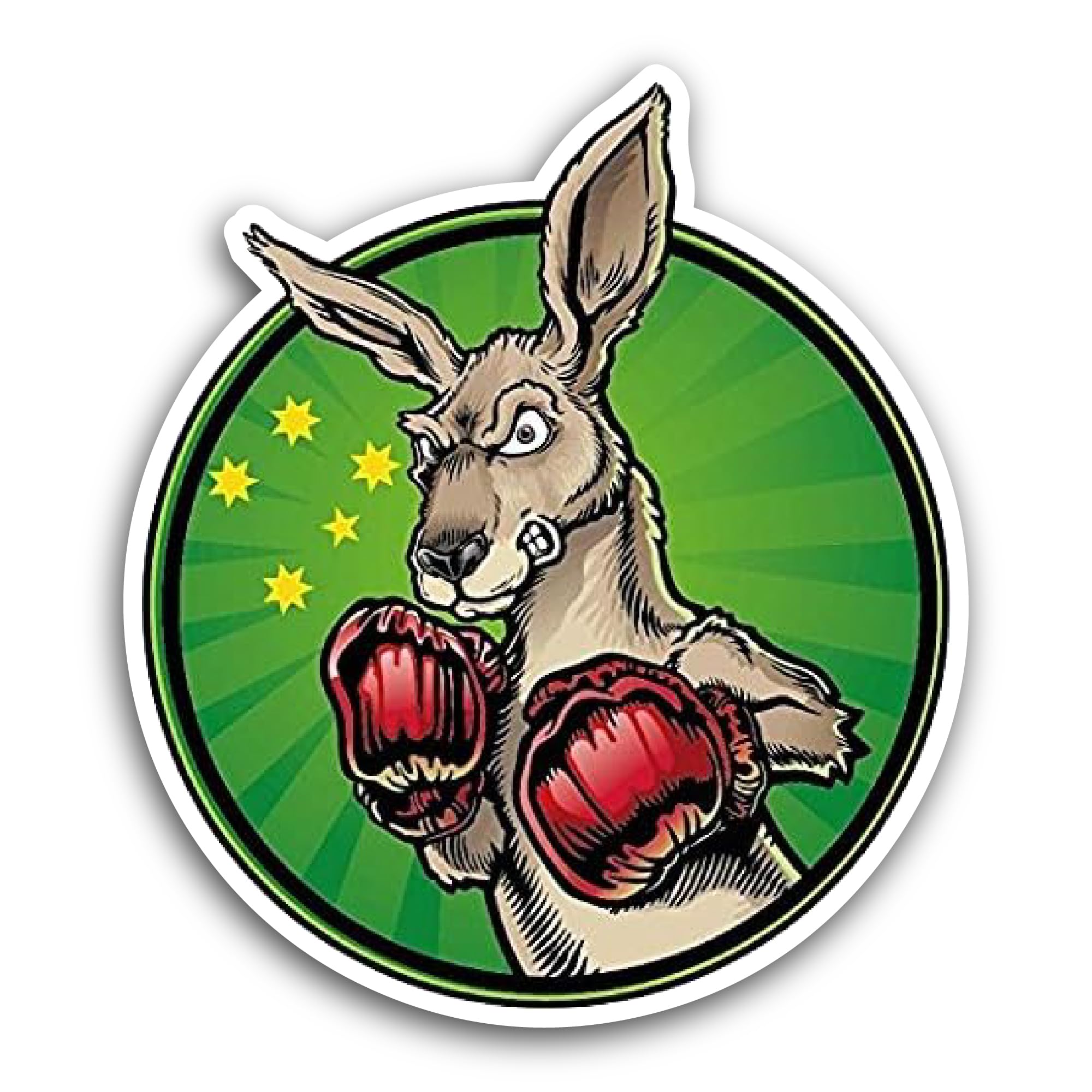 2 (Pieces) 3" and 5" Boxing Kangaroo Sticker, Waterproof Vinyl Decals for Many Purpose Like Cars, Tr