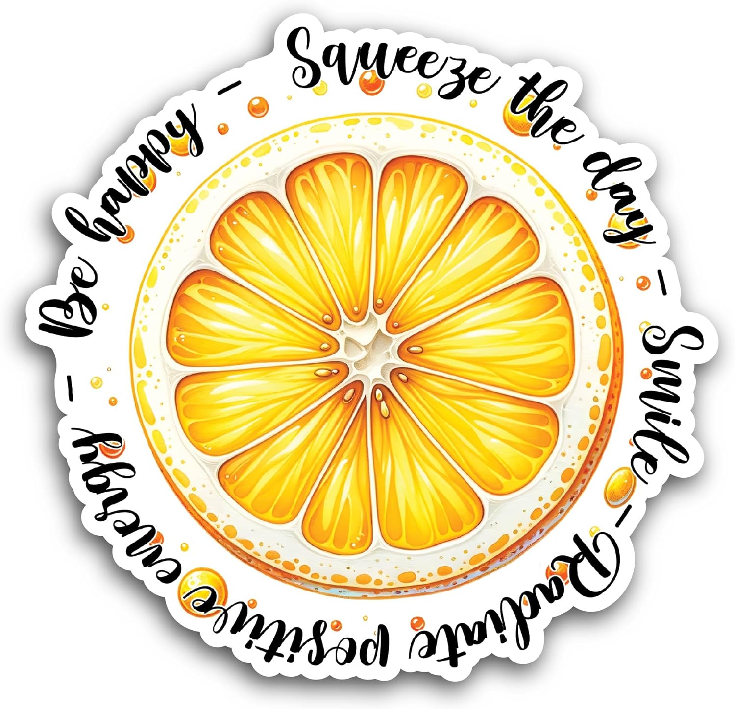 2 (Pieces) 3" and 5" Squeeze The Day Sticker, Waterproof Vinyl Decals for Many Purpose Like Cars, Trucks, Laptops, Phones, Windows and More