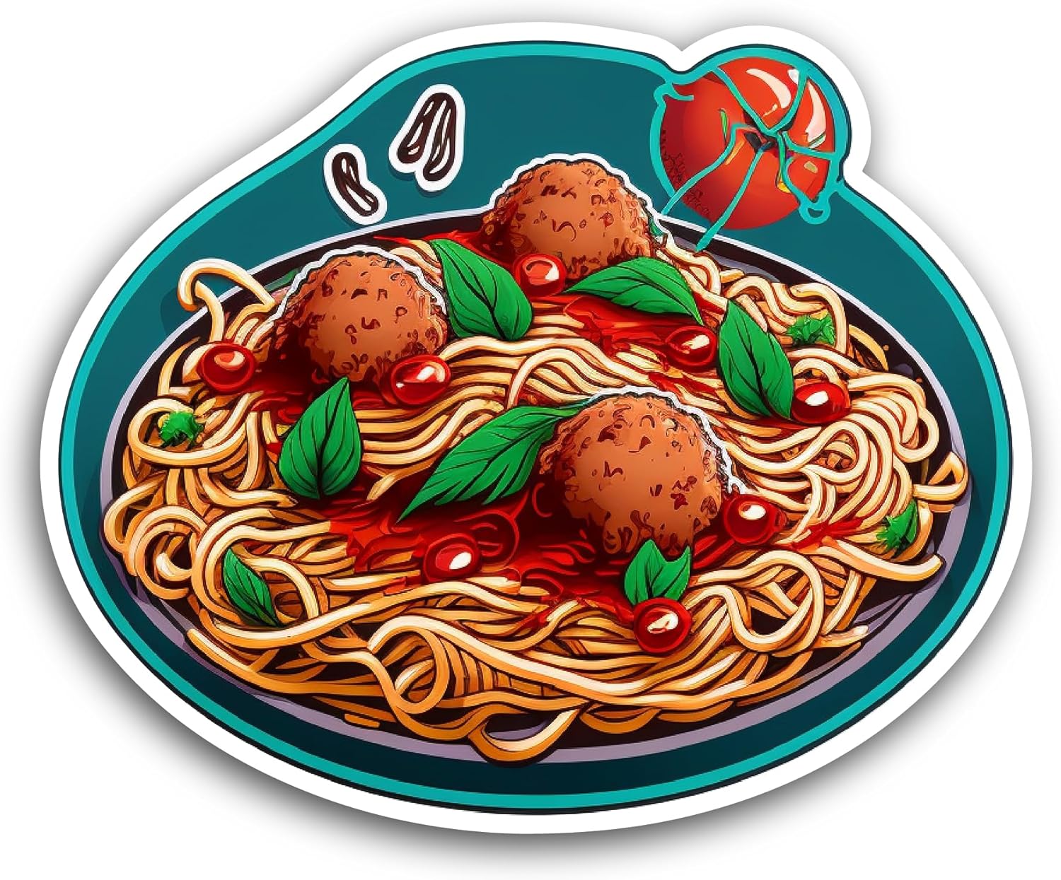 2 (Pieces) 3" and 5" Spaghetti and Meatballs Sticker, Waterproof Vinyl Decals for Many Purpose Like Cars, Trucks, Laptops, Phones, Windows and More (Copy)