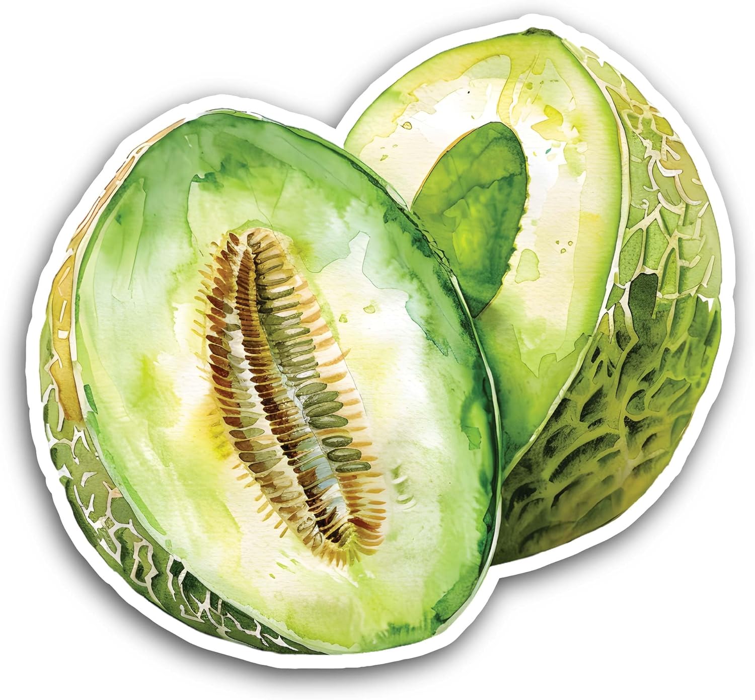 2 (Pieces) 3" and 5" Cantaloupe Sticker, Waterproof Vinyl Decals for Many Purpose Like Cars, Trucks, Laptops, Phones, Windows and More