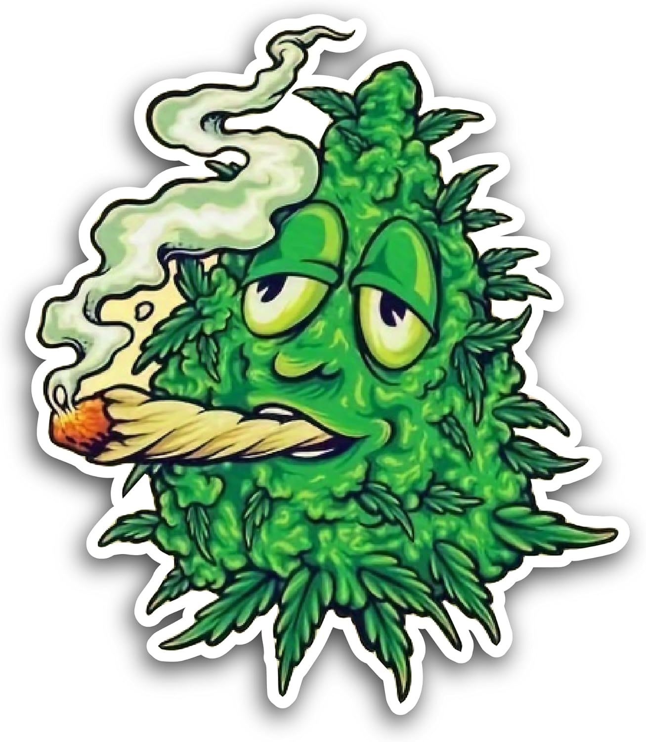 2 (Pieces) 3" and 5" Weed Smoking Sticker, Waterproof Vinyl Decals for Many Purpose Like Cars, Trucks, Laptops, Phones, Windows and More