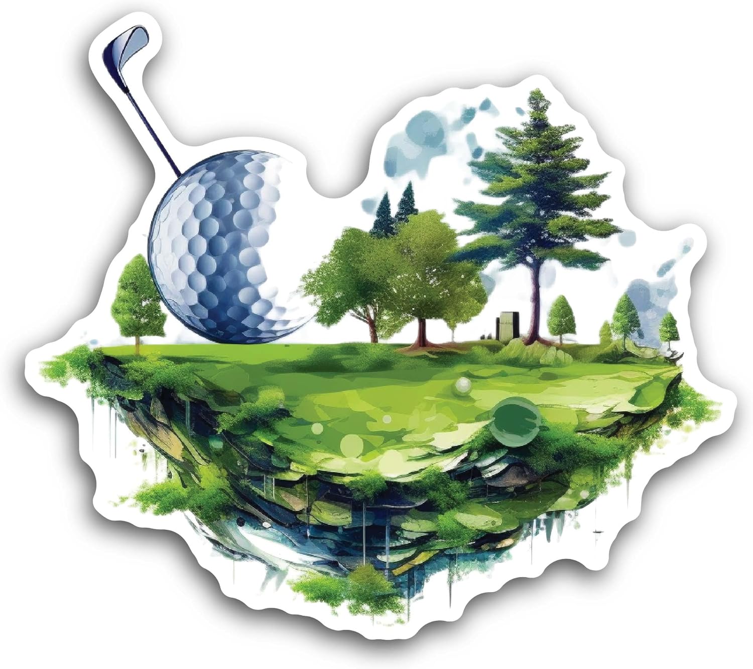 2 (Pieces) 3" and 5" Golf Course Sticker, Waterproof Vinyl Decals for Many Purpose Like Cars, Trucks, Laptops, Phones, Windows and More
