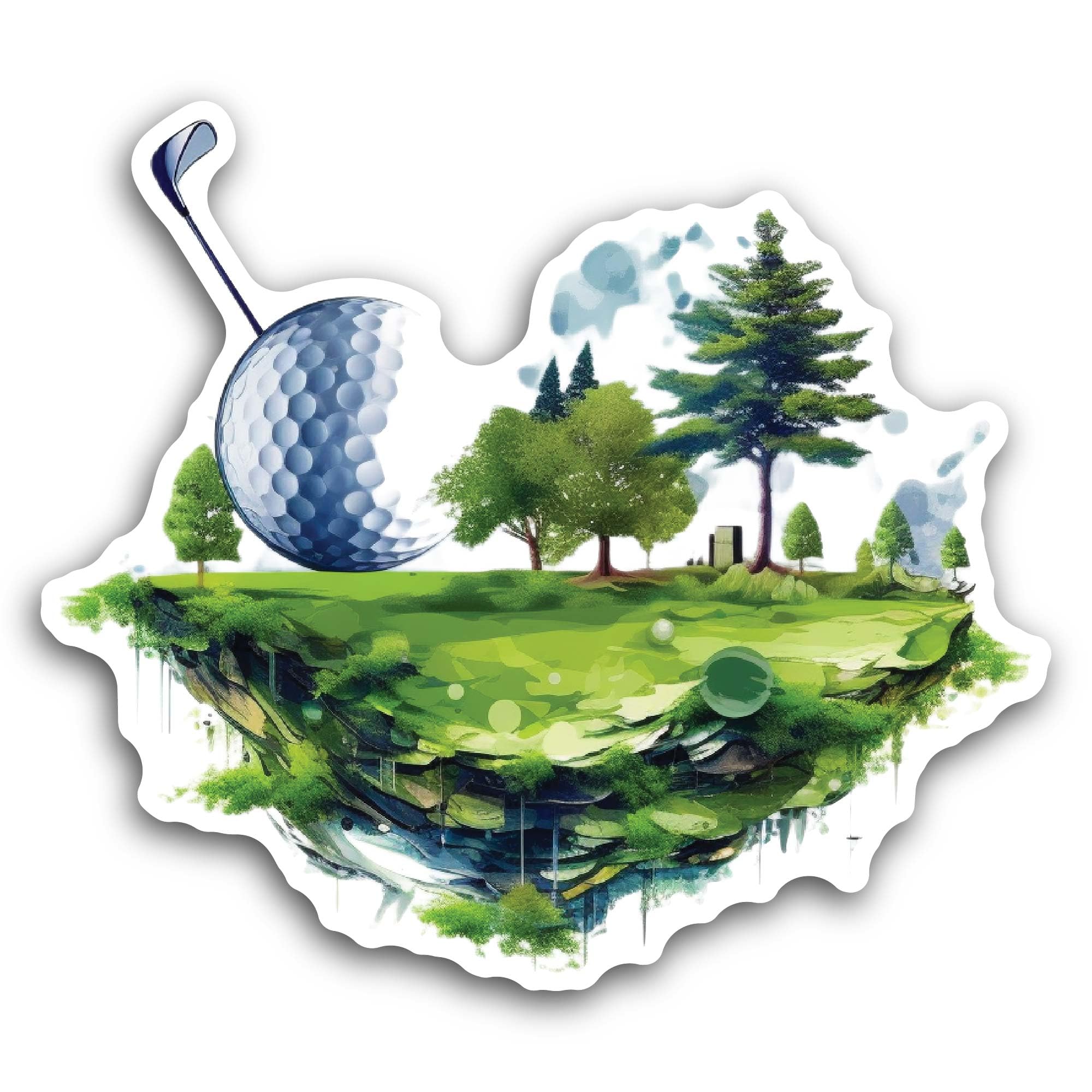 2 (Pieces) 3" and 5" Golf Course Sticker, Waterproof Vinyl Decals for Many Purpose Like Cars, Trucks