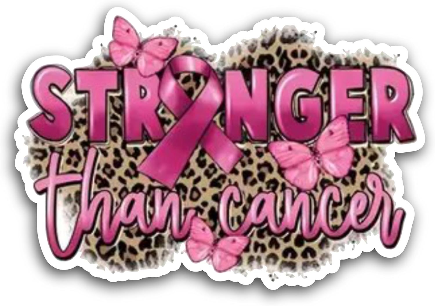 2 (Pieces) 3" and 5" Stranger Than Cancer Decal Sticker, Waterproof Vinyl Decals for Many Purpose Like Cars, Trucks, Laptops, Phones, Windows and More