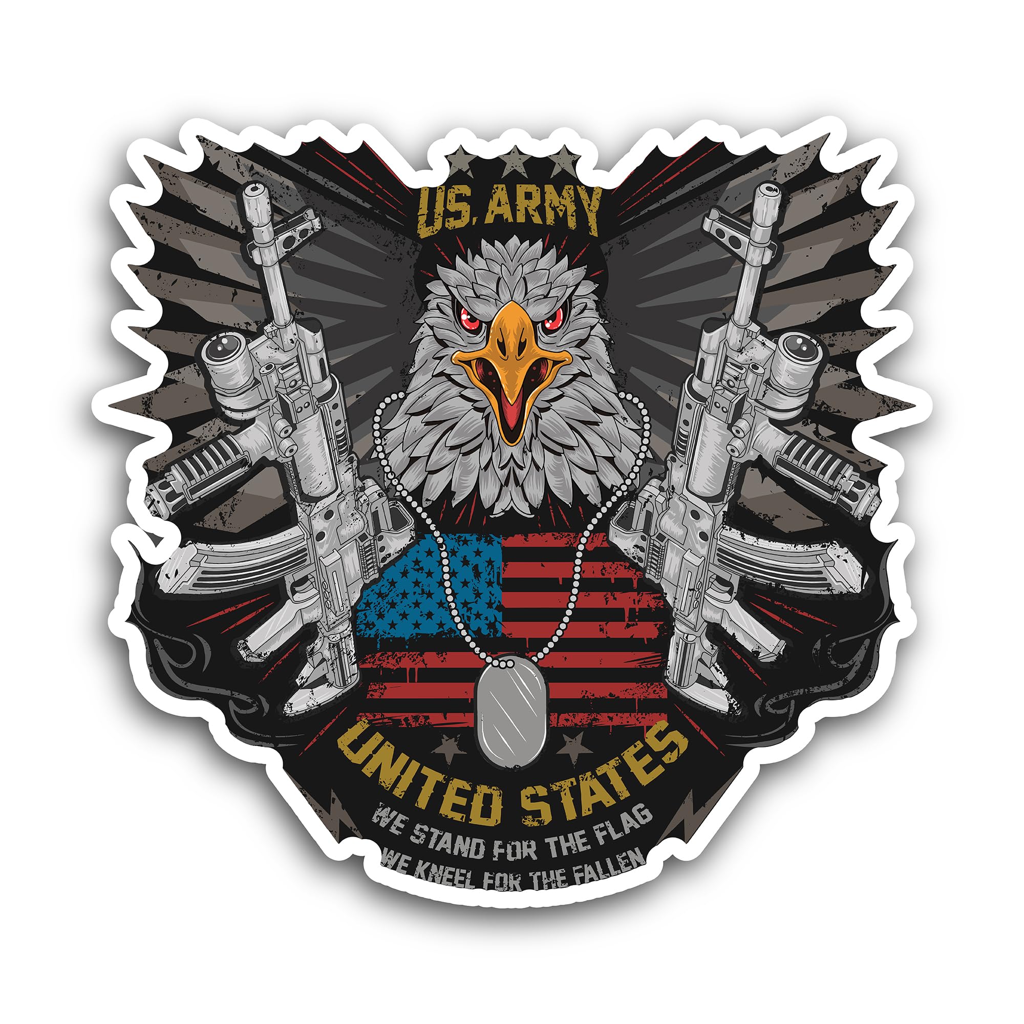 2 (Pieces) 3" and 5" Army Eagle Decal Sticker, Waterproof Vinyl Decals for Many Purpose Like Cars, T