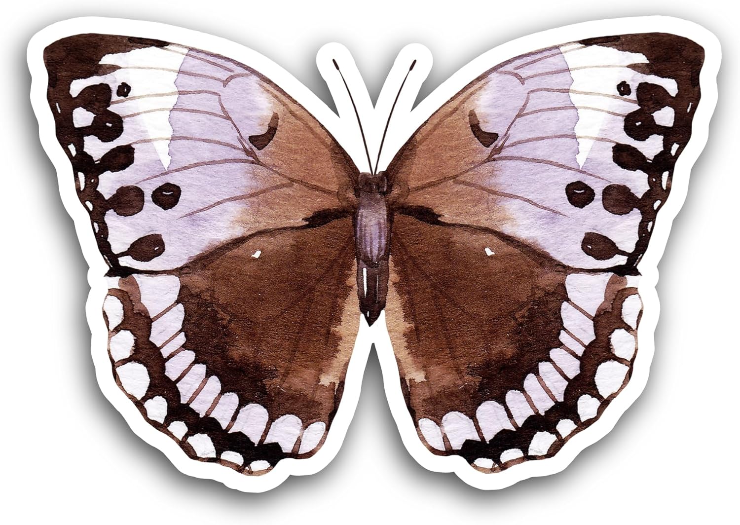 2 (Pieces) 3" and 5" Brown Butterfly Sticker, Waterproof Vinyl Decals for Many Purpose Like Cars, Trucks, Laptops, Phones, Windows and More