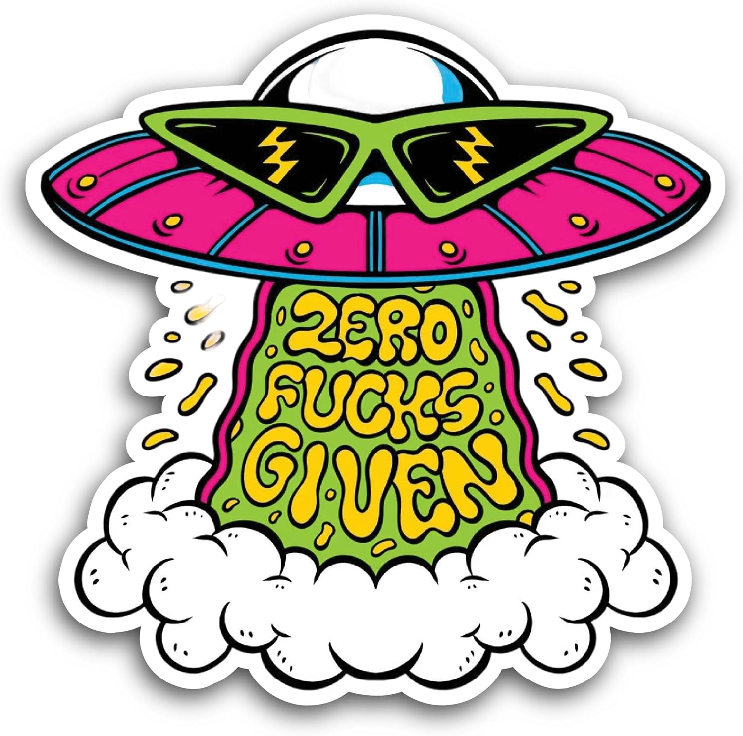 2 (Pieces) 3" and 5" Zero Fucks Given Sticker, Waterproof Vinyl Decals for Many Purpose Like Cars, Trucks, Laptops, Phones, Windows and More