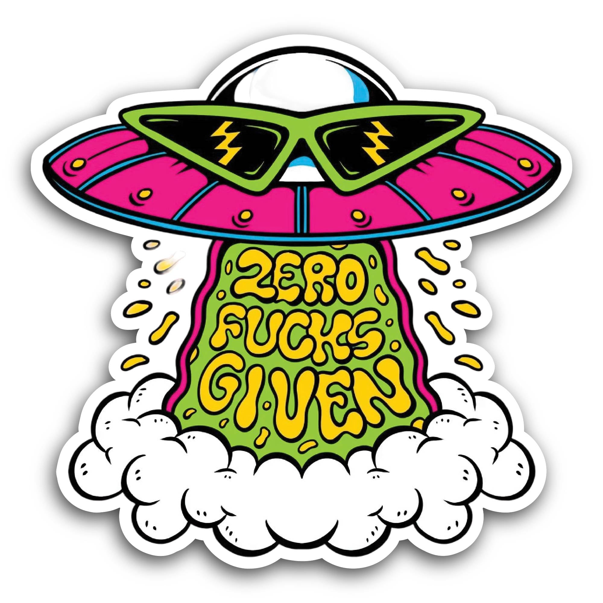 2 (Pieces) 3" and 5" Zero Fucks Given Sticker, Waterproof Vinyl Decals for Many Purpose Like Cars, T