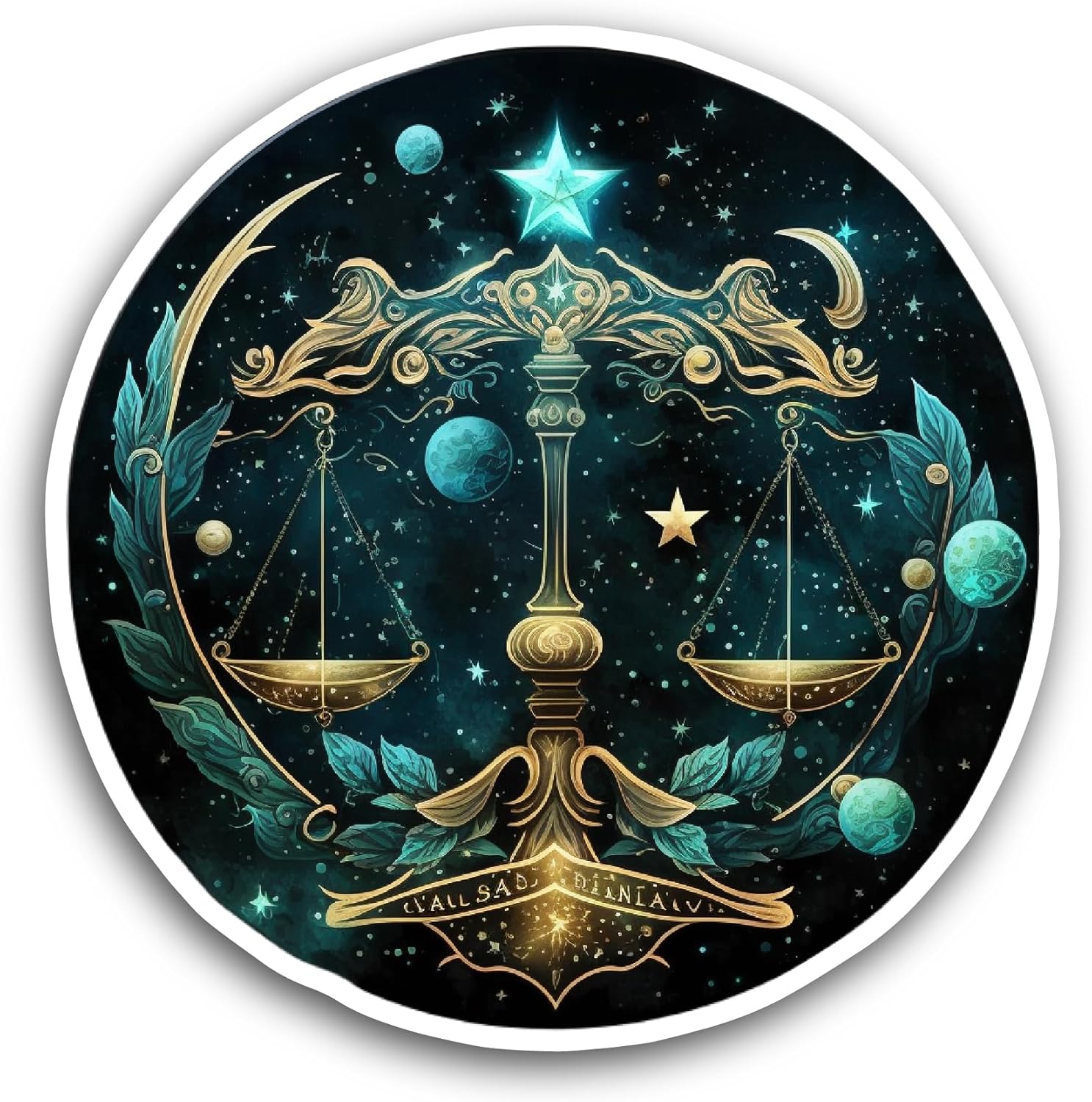 2 (Pieces) 3" and 5" Zodiac Sign with Scale Sticker, Waterproof Vinyl Decals for Many Purpose Like Cars, Trucks, Laptops, Phones, Windows and More