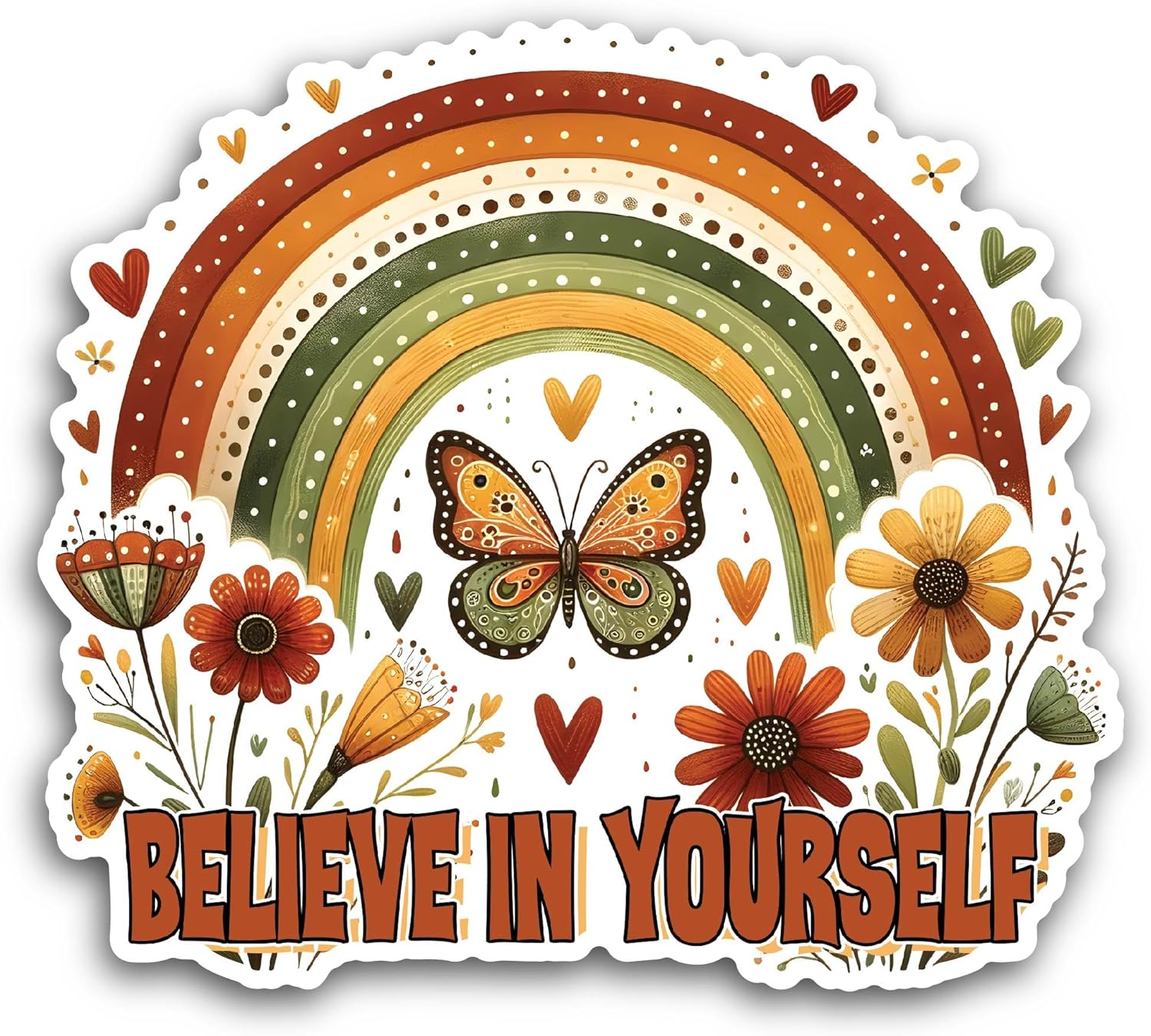 2 (Pieces) 3" and 5" Believe in Yourself Sticker, Waterproof Vinyl Decals for Many Purpose Like Cars, Trucks, Laptops, Phones, Windows and More