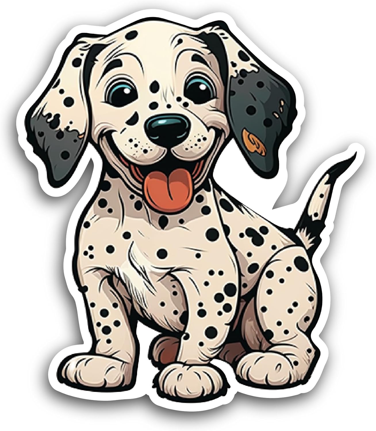 2 (Pieces) 3" and 5" Cute Dalmation Sticker, Waterproof Vinyl Decals for Many Purpose Like Cars, Trucks, Laptops, Phones, Windows and More