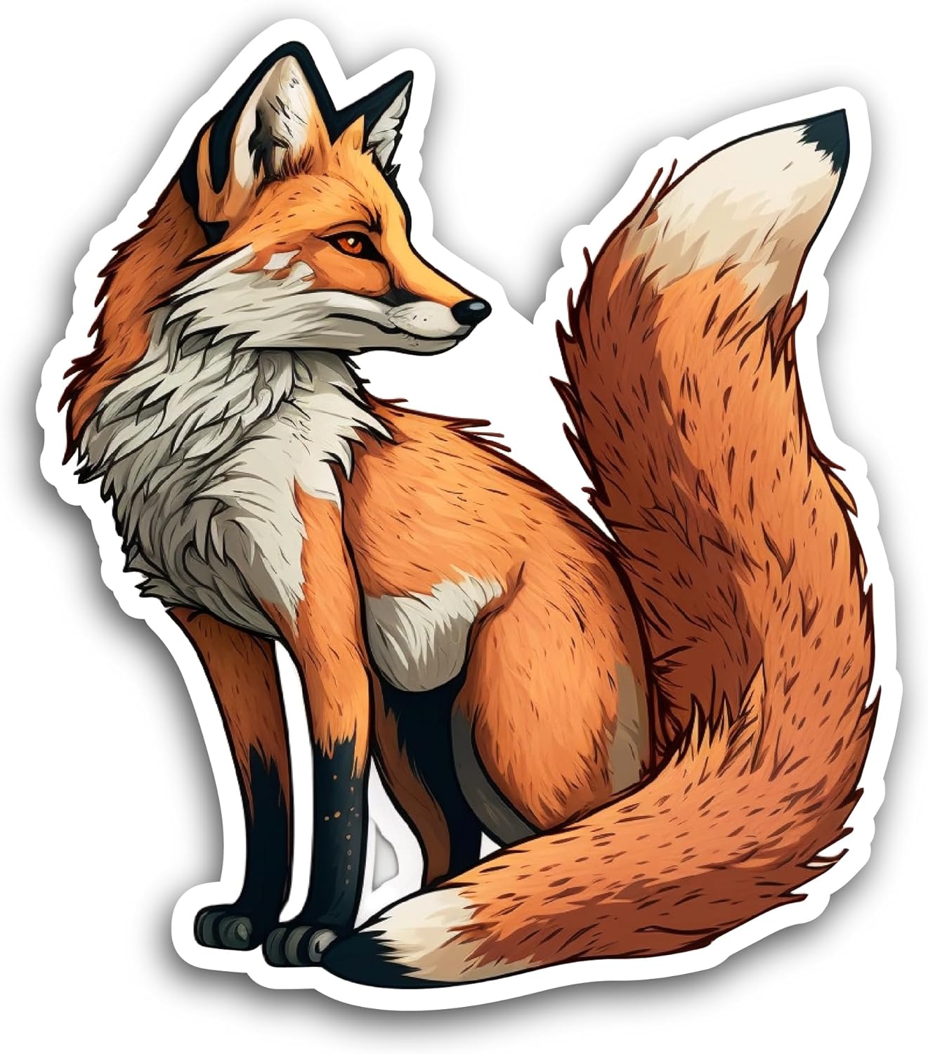 2 (Pieces) 3" and 5" Fox Sticker, Waterproof Vinyl Decals for Many Purpose Like Cars, Trucks, Laptops, Phones, Windows and More