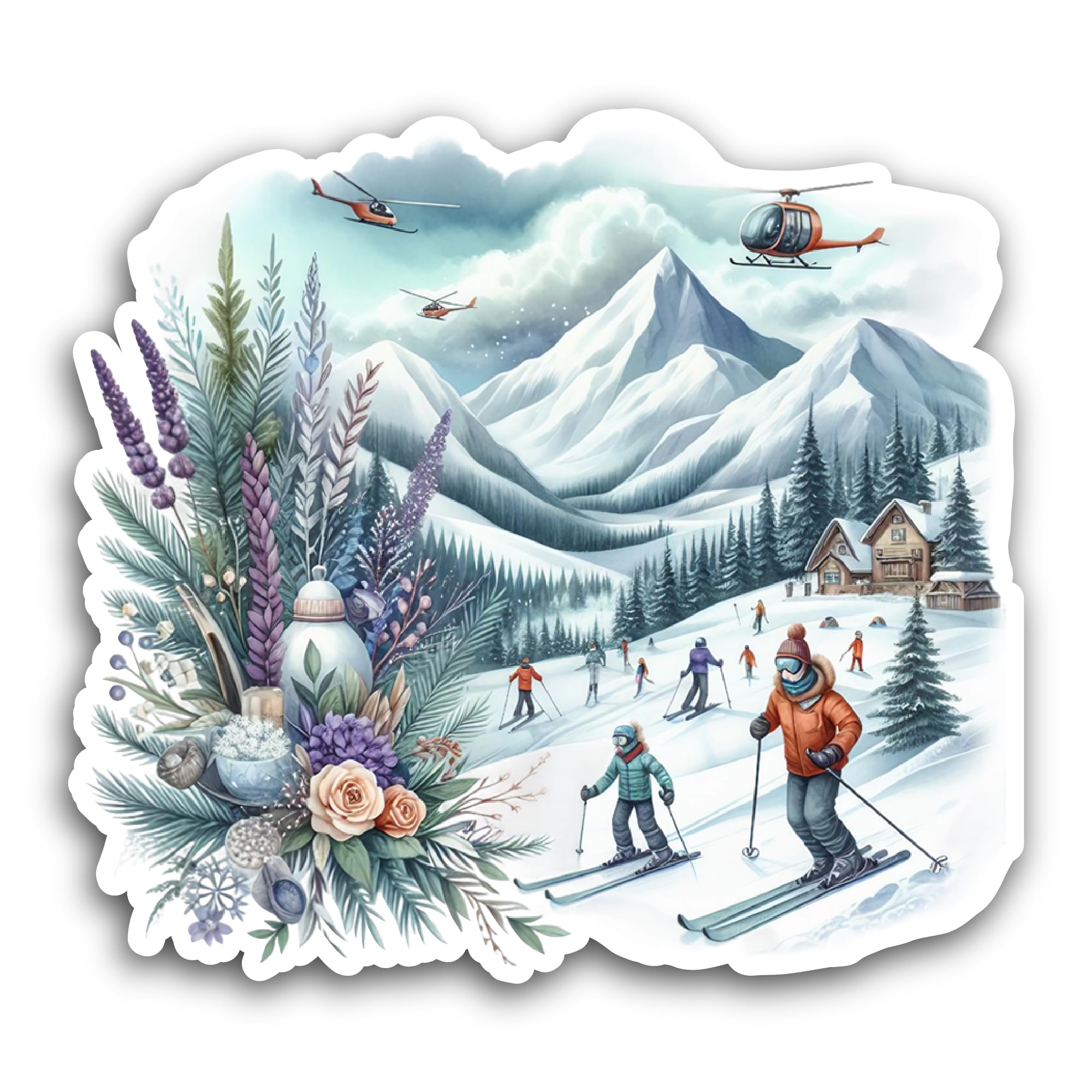 3 (Pieces) 1" 2" and 3" Mermaid Girl with Fairy Tale Hair Decal Sticker, Waterproof & Scratch Resist
