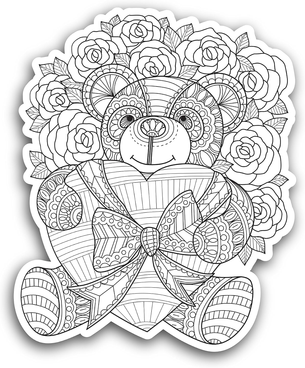 2 (Pieces) 3" and 5" Cute Teddy Bear Sticker, Waterproof Vinyl Decals for Many Purpose Like Cars, Trucks, Laptops, Phones, Windows and More